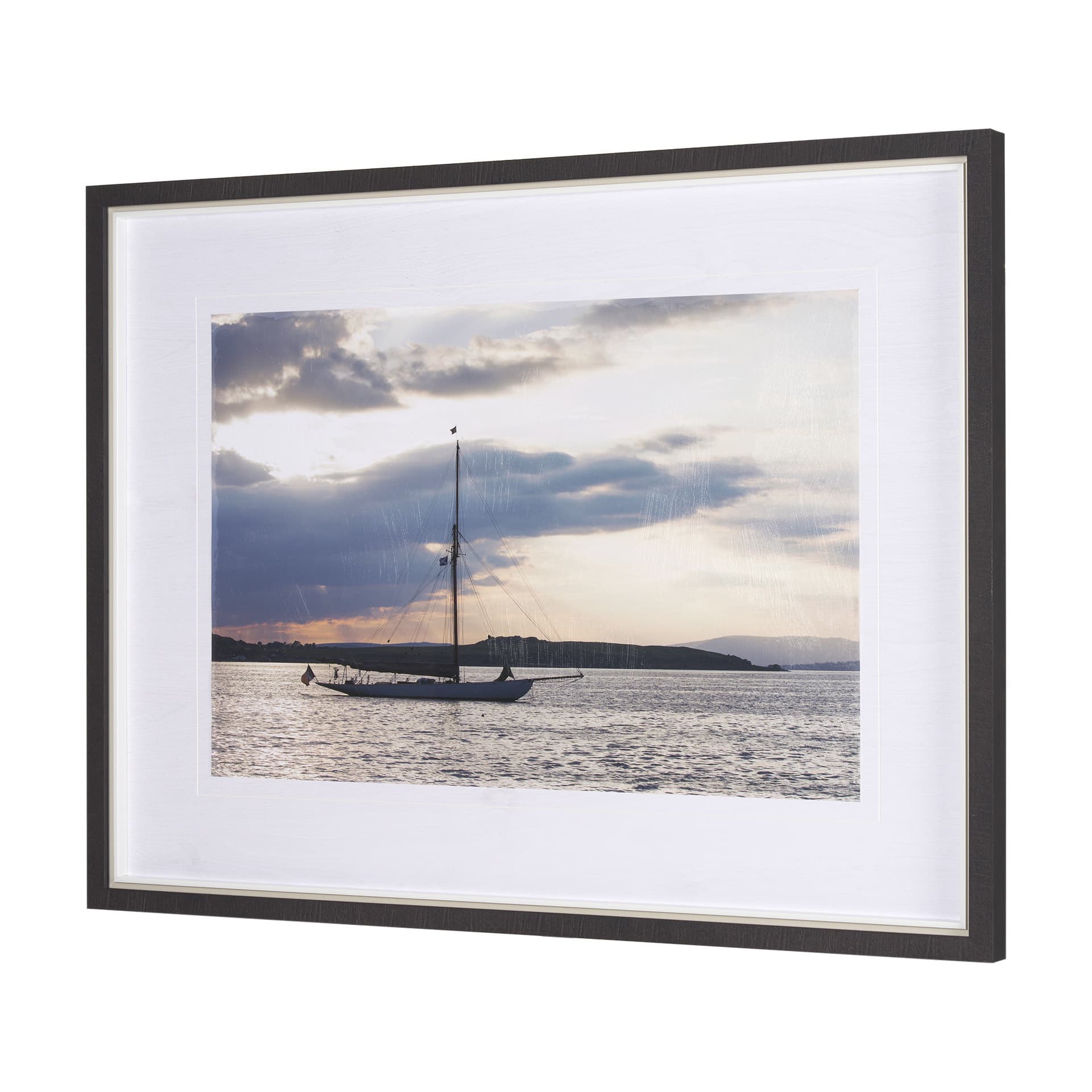 Daybreak Sail by Ben Wood a Hand Embellished Framed Photo Art Print Matted under Glass — product photograph