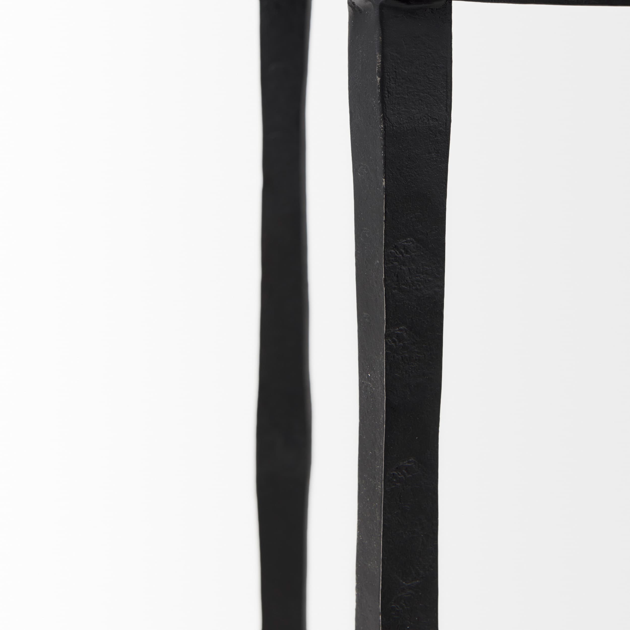 Timothy 16.0L x 16.0W X 20.0H Ebony Black Iron Side Table — product photograph