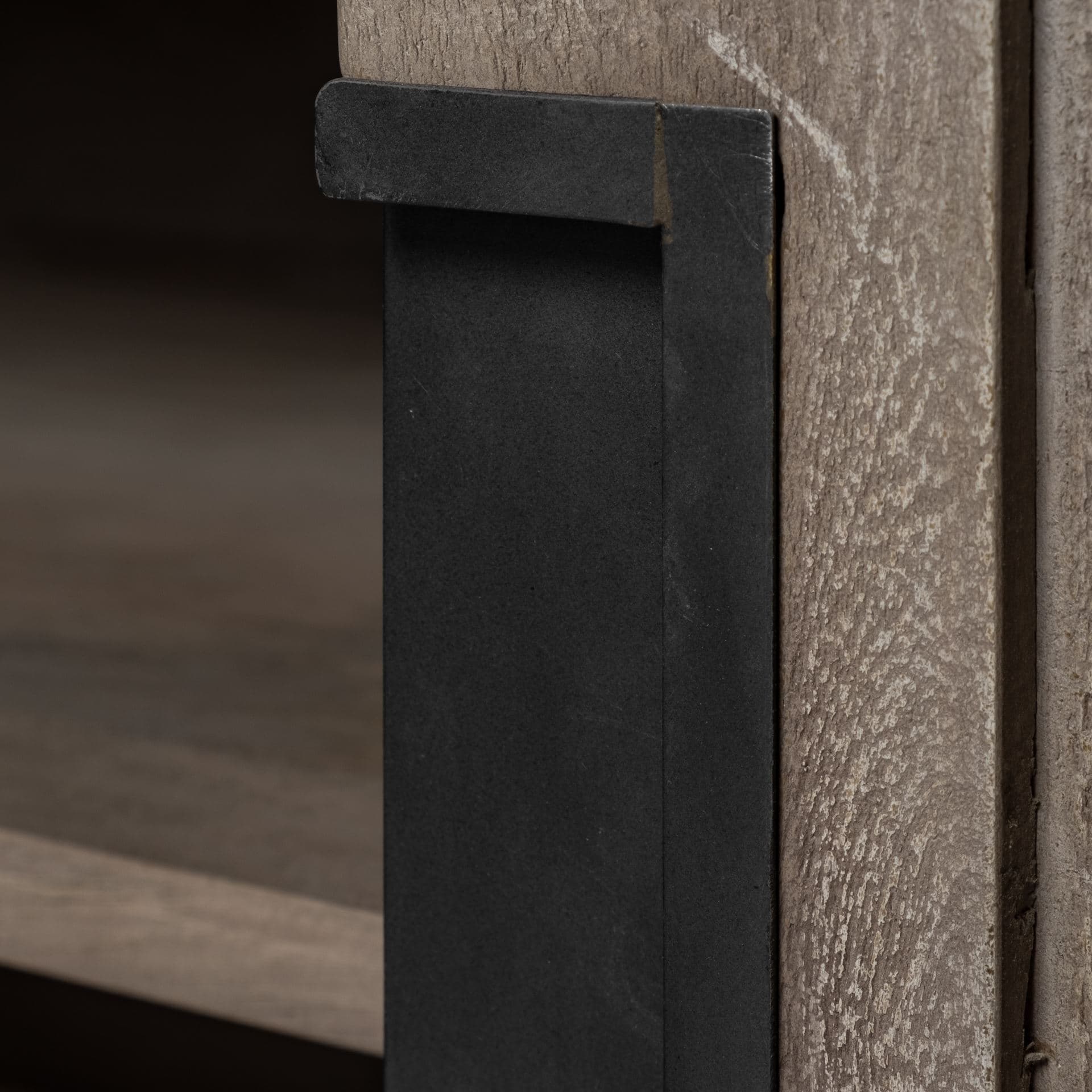 Braxton II Light Brown Wood and Iron Three Shelf Shelving Unit 41.5L x 18.5W x 9 — product photograph