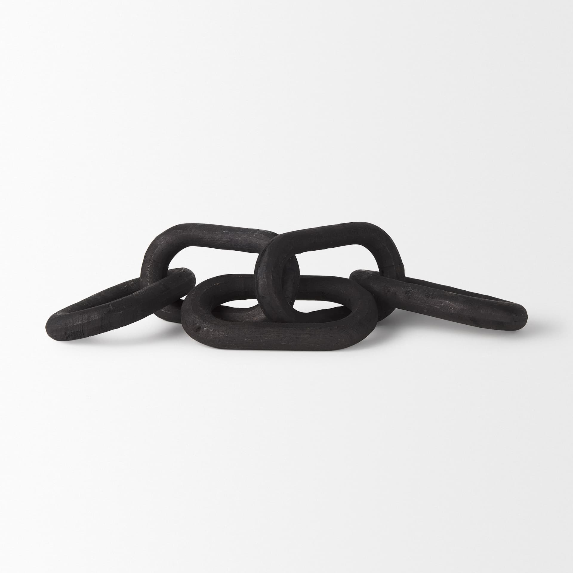 Alix 29.0L x 5.0W x 5.0H Black Wood Link Chain Decorative Object — product photograph