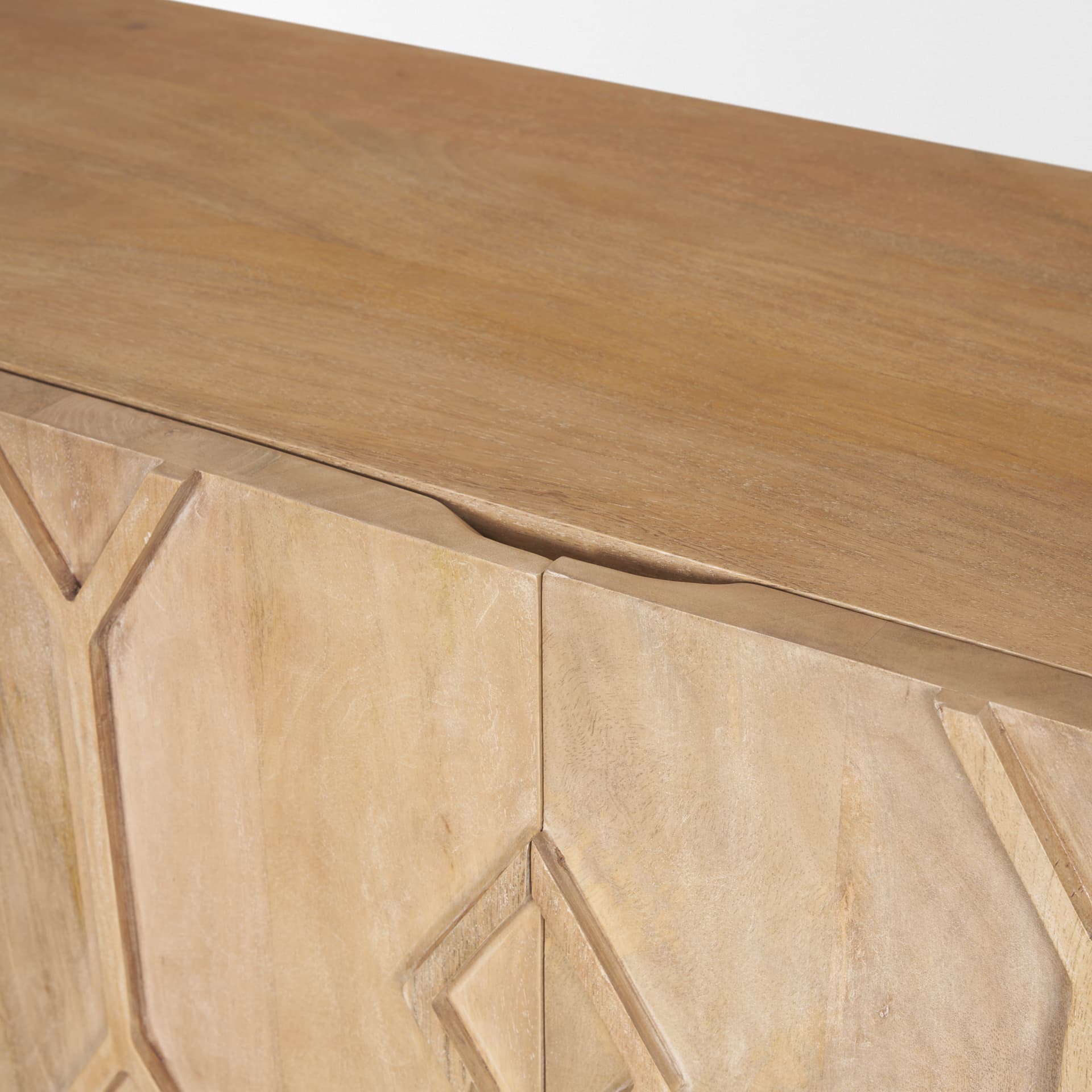 Heera Light Brown Diamond w/ Shelf Motif Sideboard — product photograph