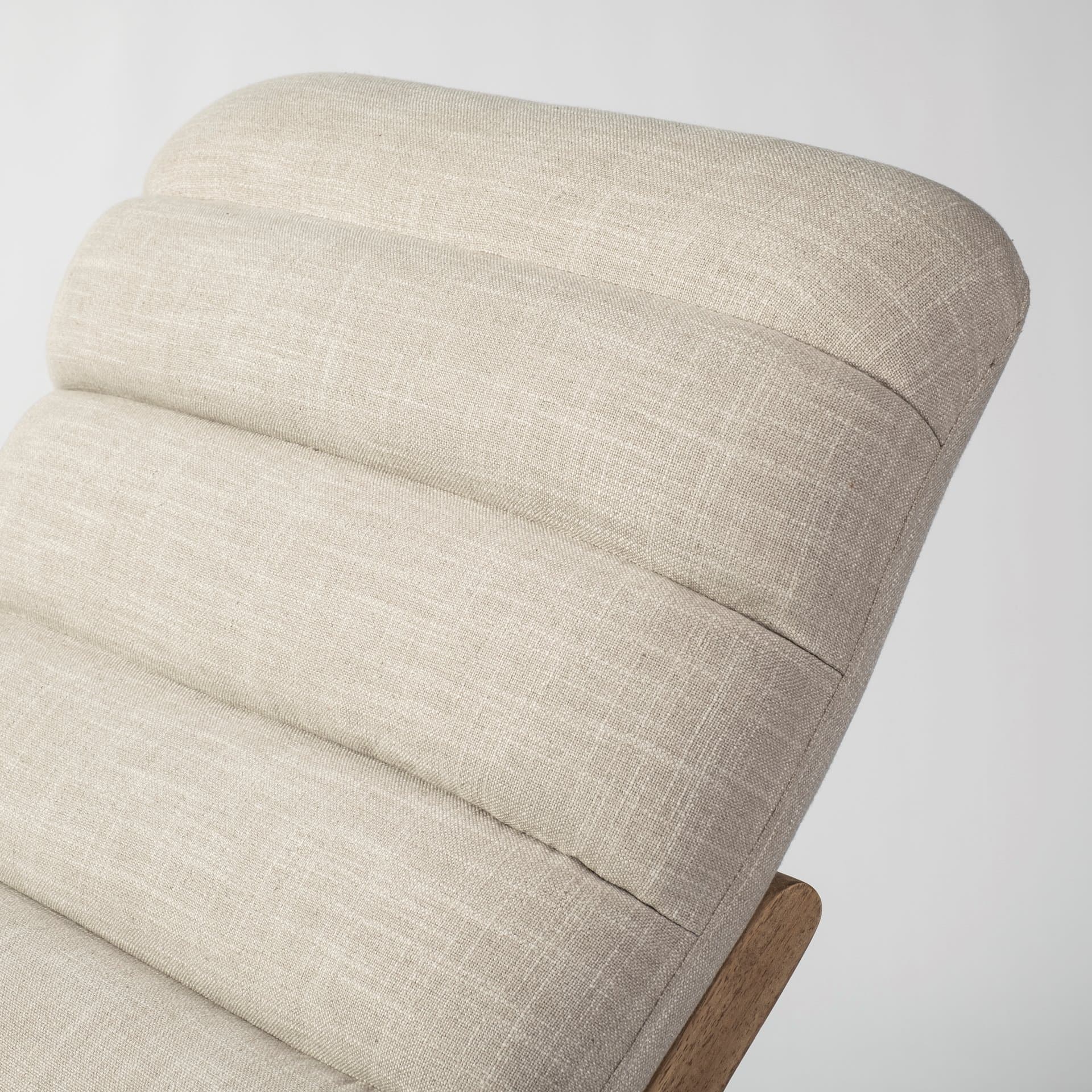 Pierre Beige Fabric Upholstered Armless Chaise Lounge Chair — product photograph