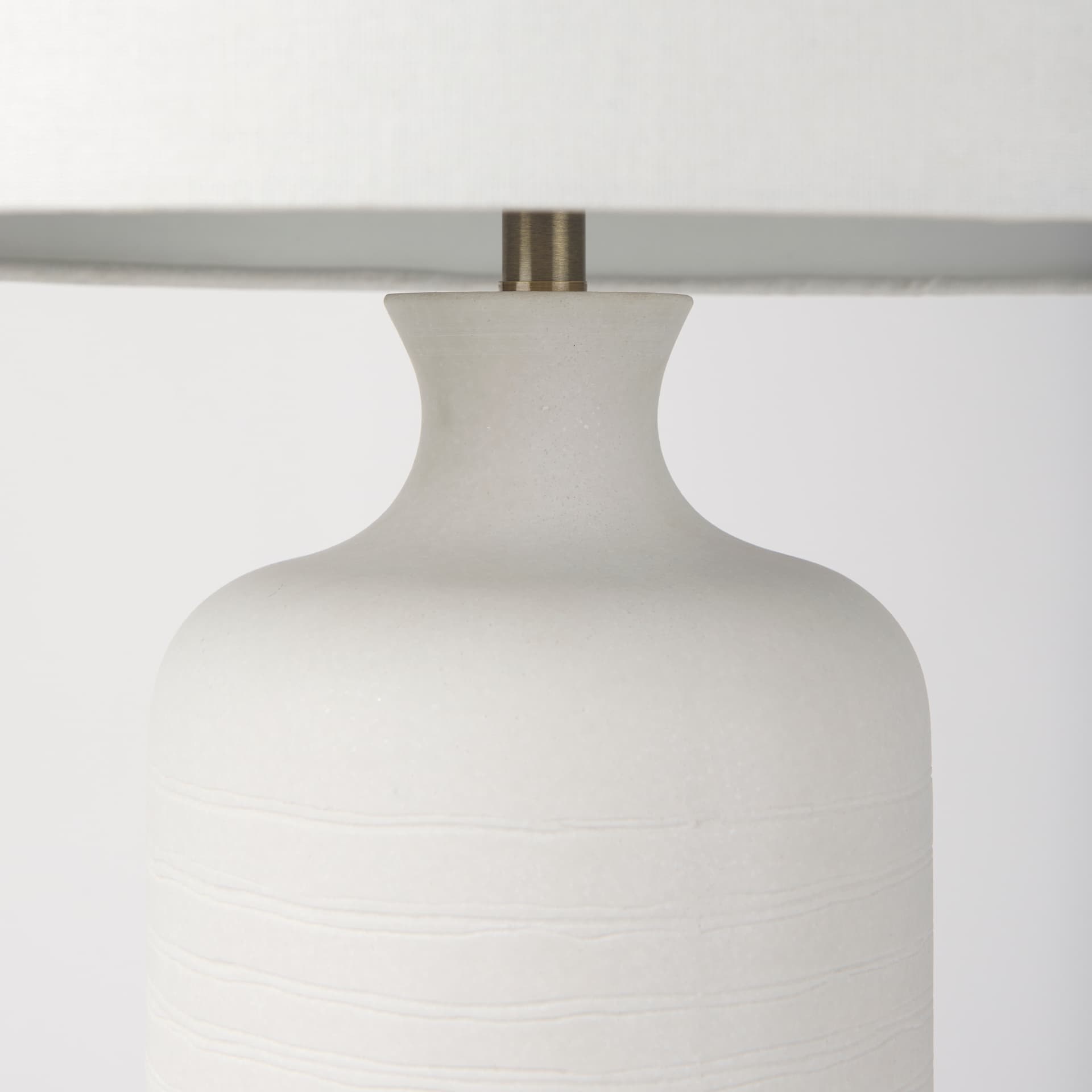 Melanie 17.0L x 17.0W x 30.5H White Shade W/White Base Table Lamp — product photograph
