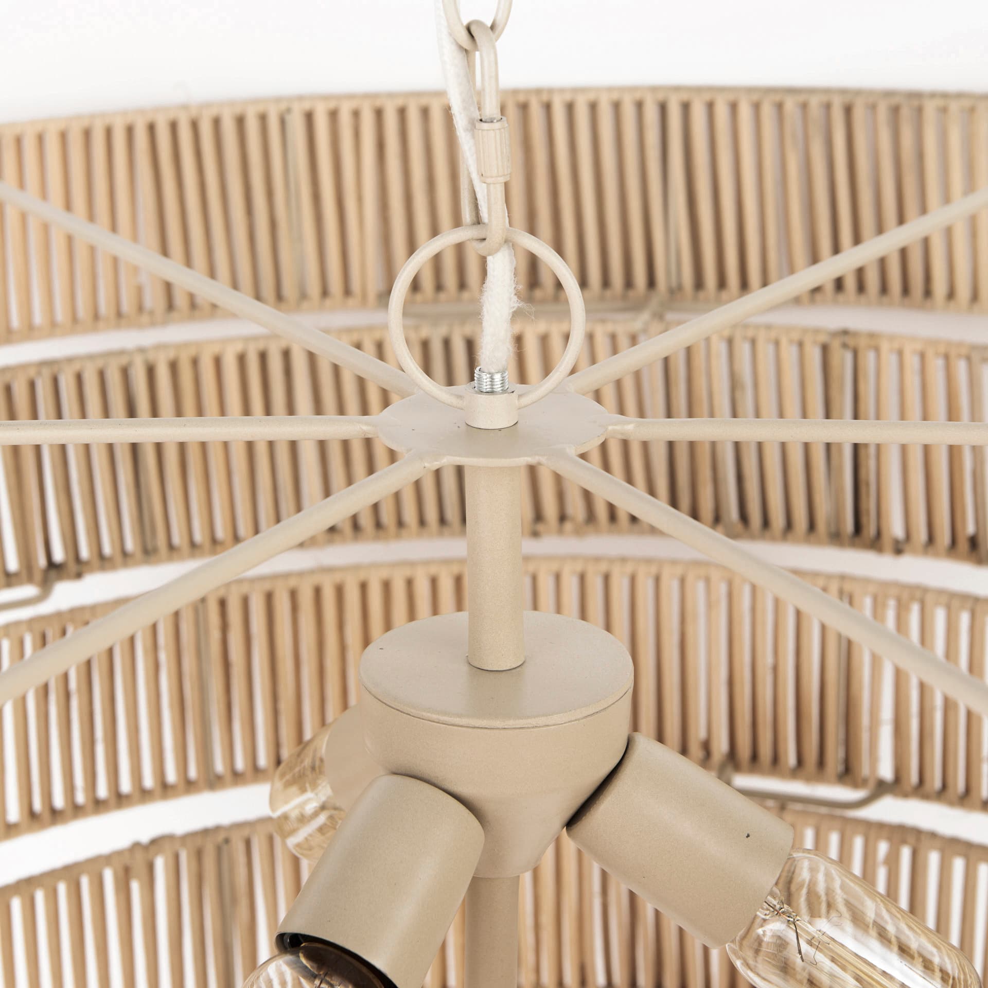 Marimba 40 L x 40 W x 24 H Natural Cane 6 Tier Chandelier — product photograph