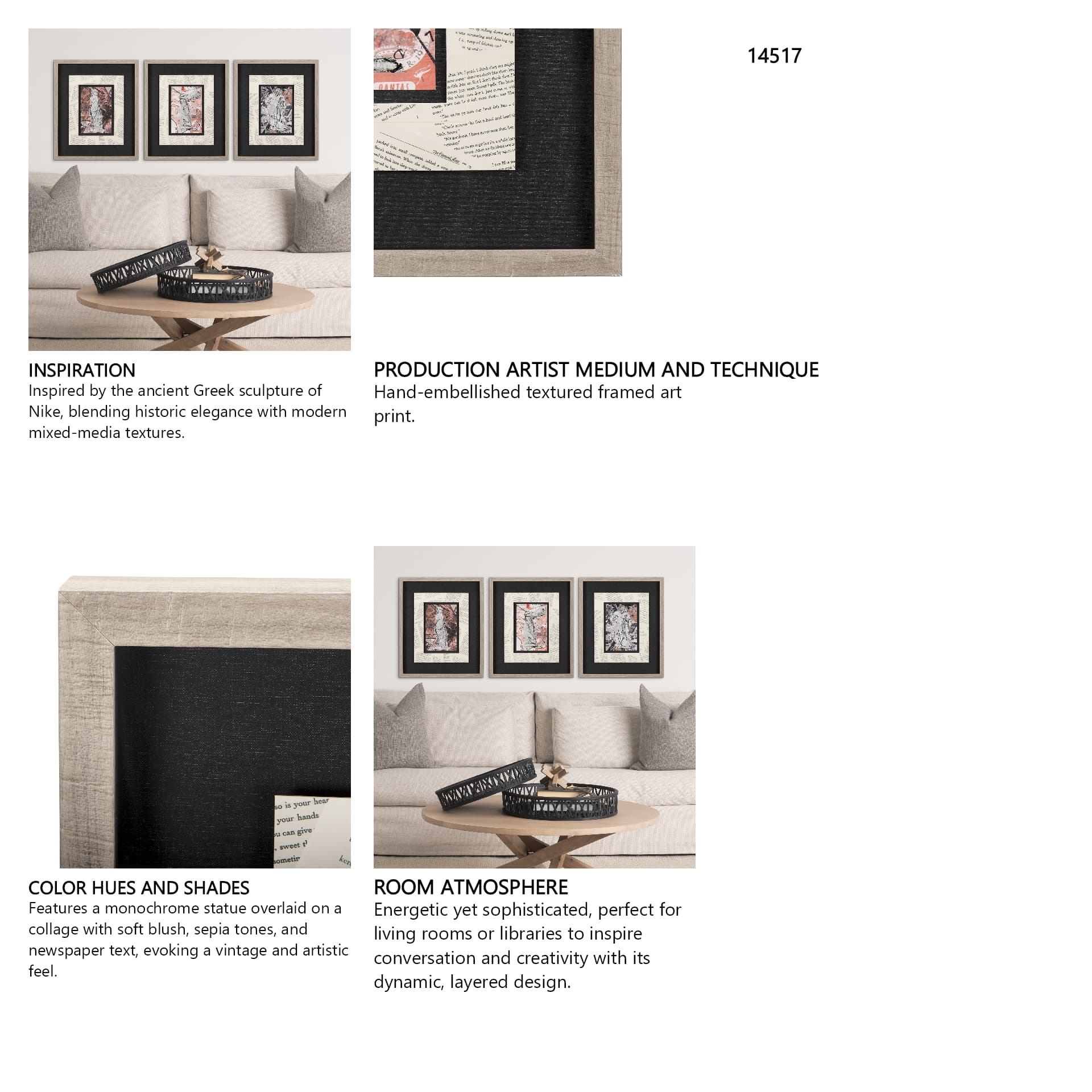 Graffiti Sculpture IV by Mercana Studio Hand Embellished Textured Framed Art Print Matted under Glas — in a styled room