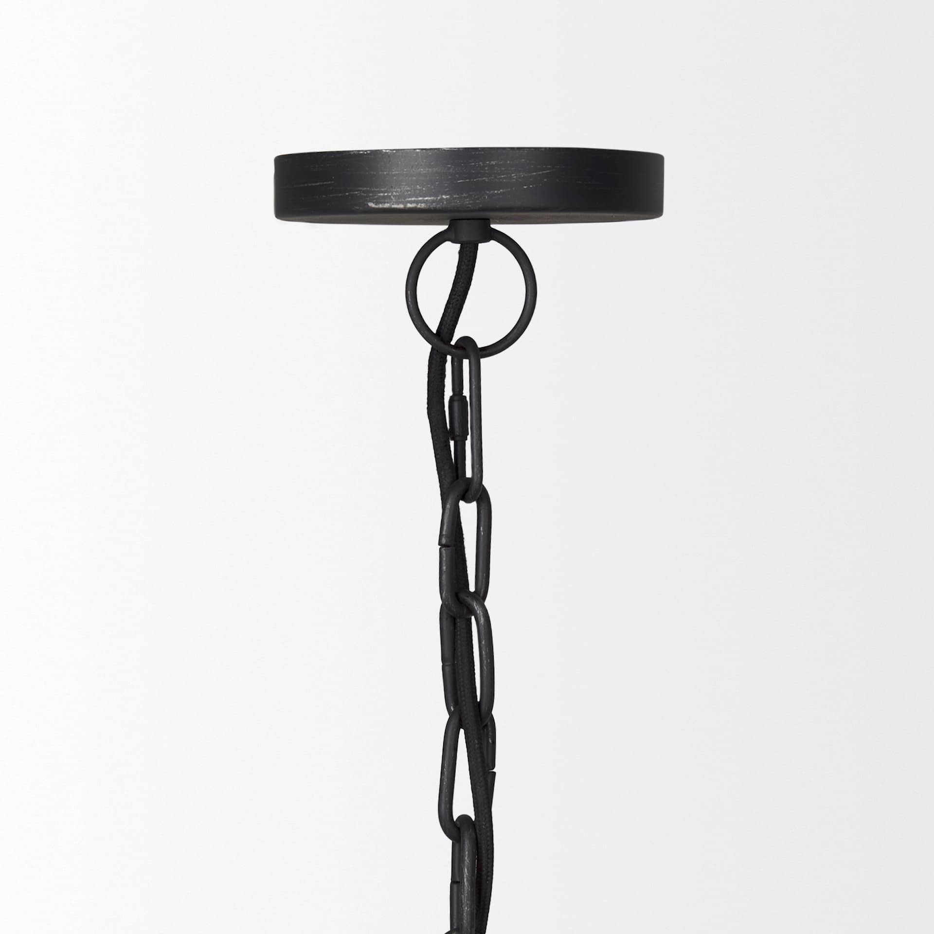 Karina 24" Round Matte Black Hammered Metal Dome Pendant Light — product photograph