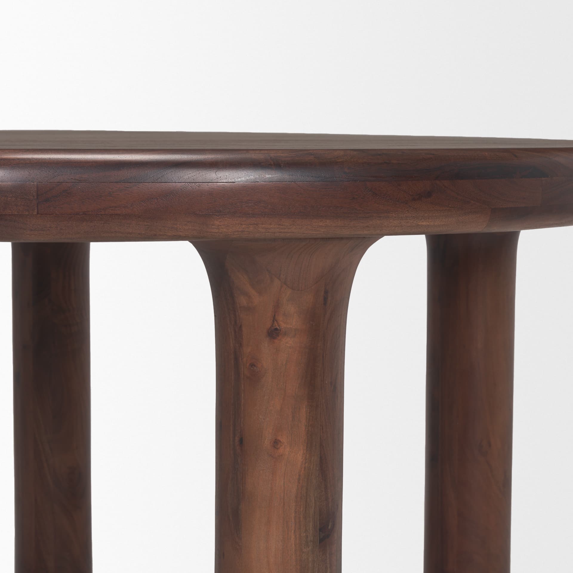 Soma 48" Round Dining Table | Modern | Red Brown Wood | Seats 4 — product photograph
