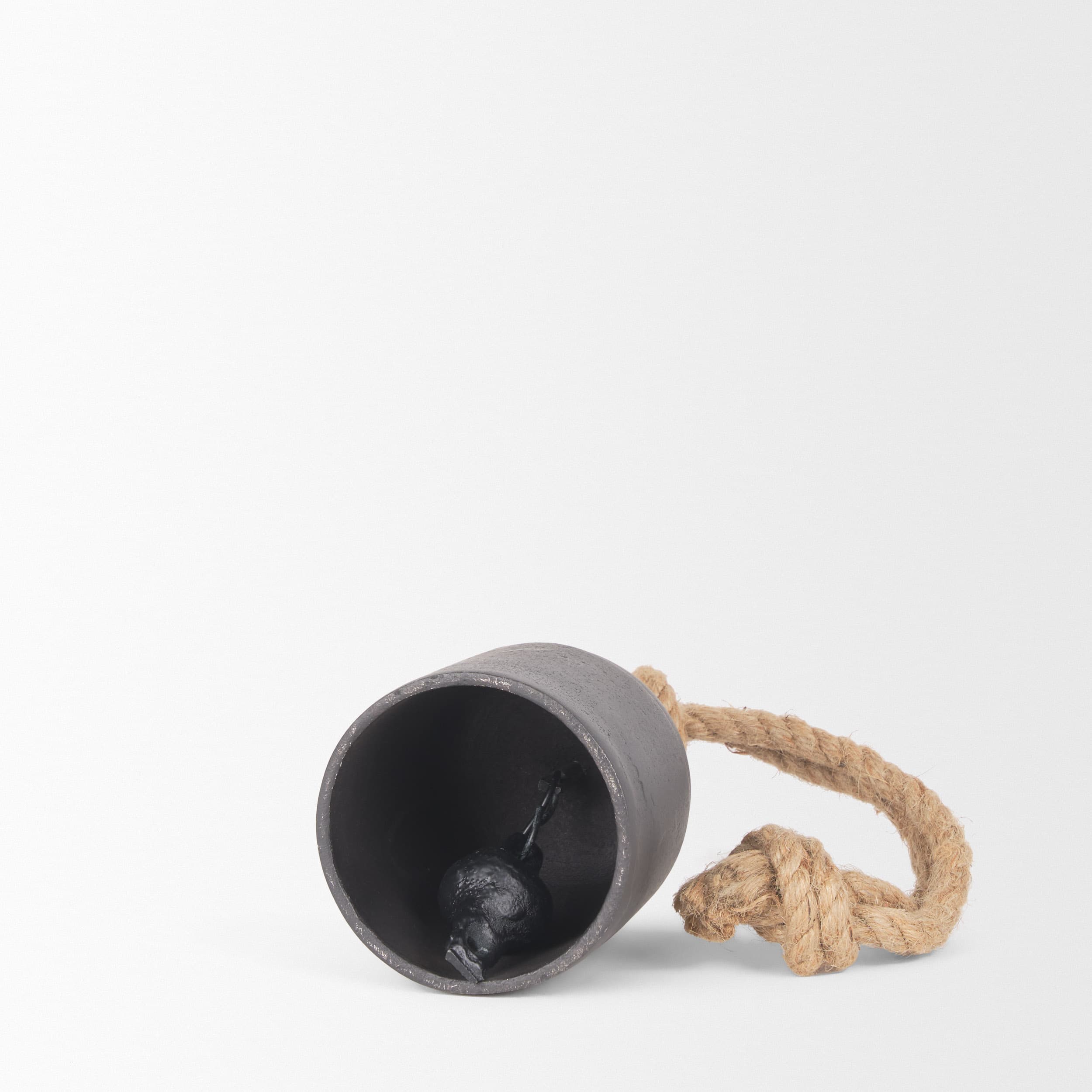 Quincy Small Matte Black Metal Decorative Bell Object — product photograph