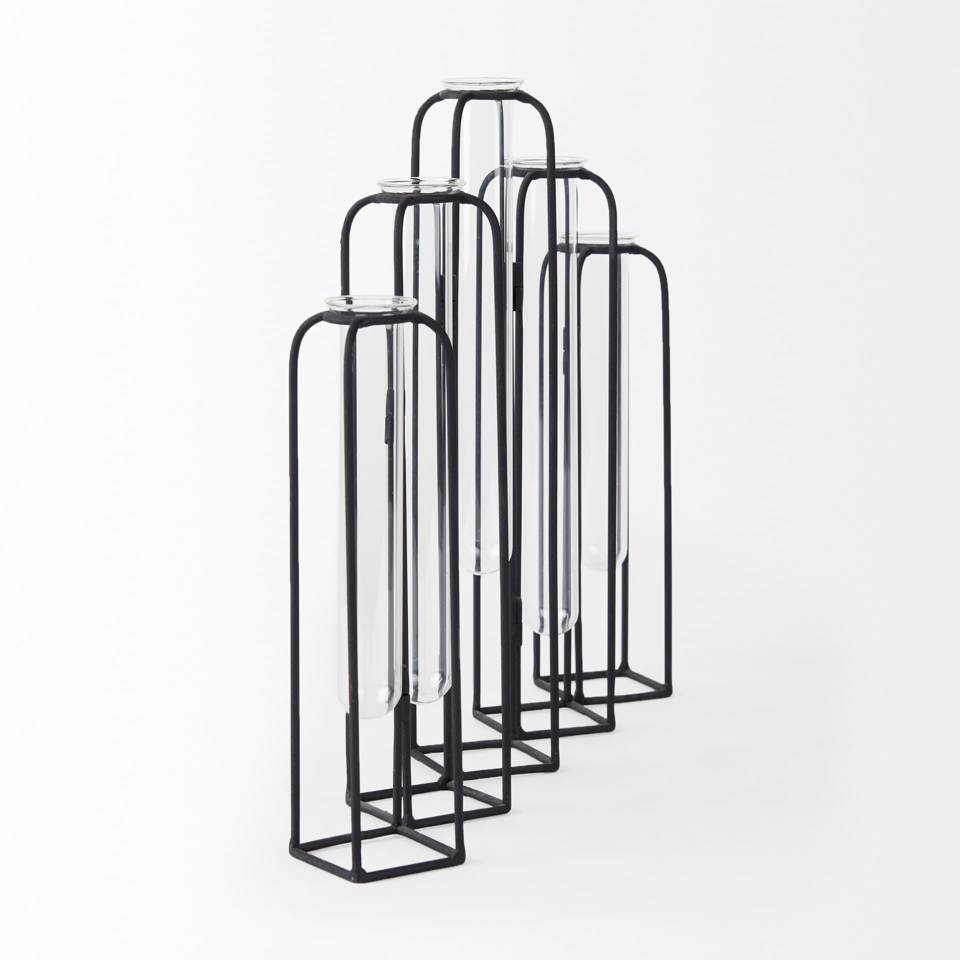 Mila 13.4L x 2.5W x 11.0H Metal and Glass Decorative Accent — product photograph