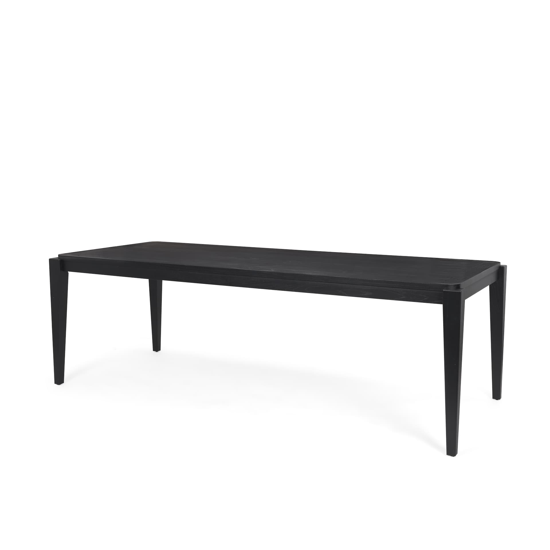 Teva 92"L x 39"W Rectangular Dining Table | Modern | Black Wood | Seats 8 — product photograph