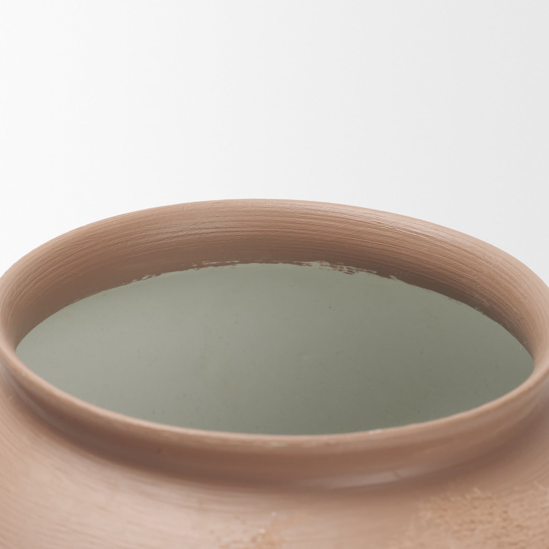 Velo Brown w/White Hand-Painted Terracotta Decorative Vase — product photograph
