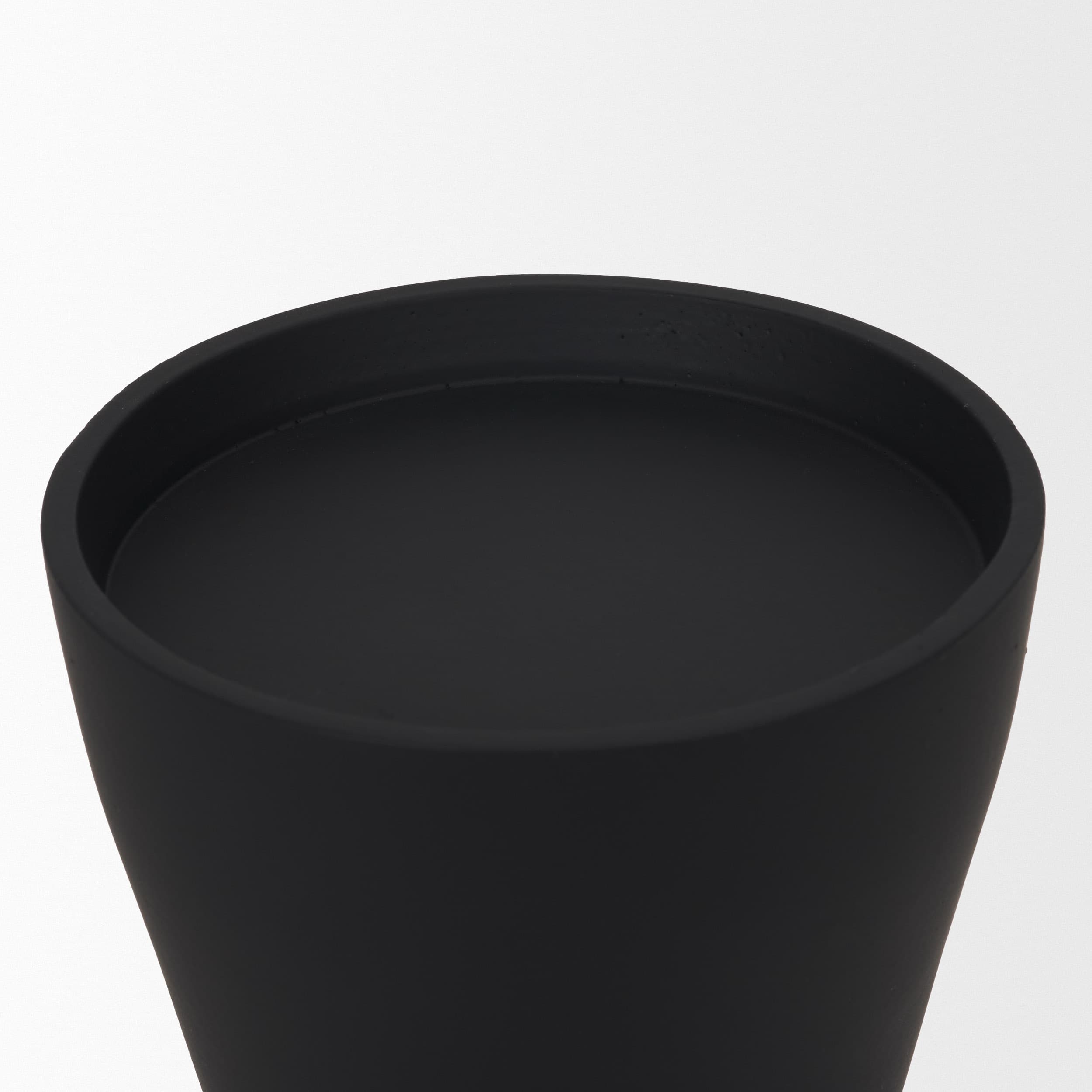 Odilia Large Smooth Matte Black Metal Geometric Pillar Candle Holder — product photograph
