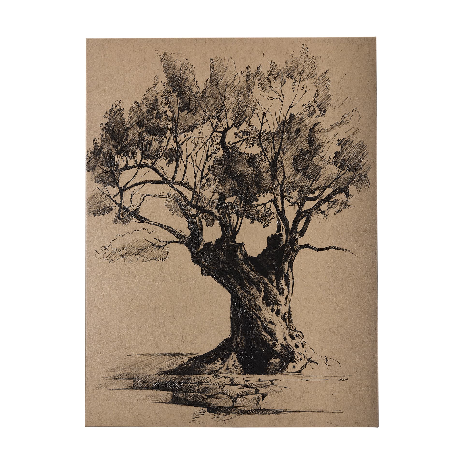 Tree Drawing I by Mercana Studio a Hand Embellished Textured Canvas — product photograph