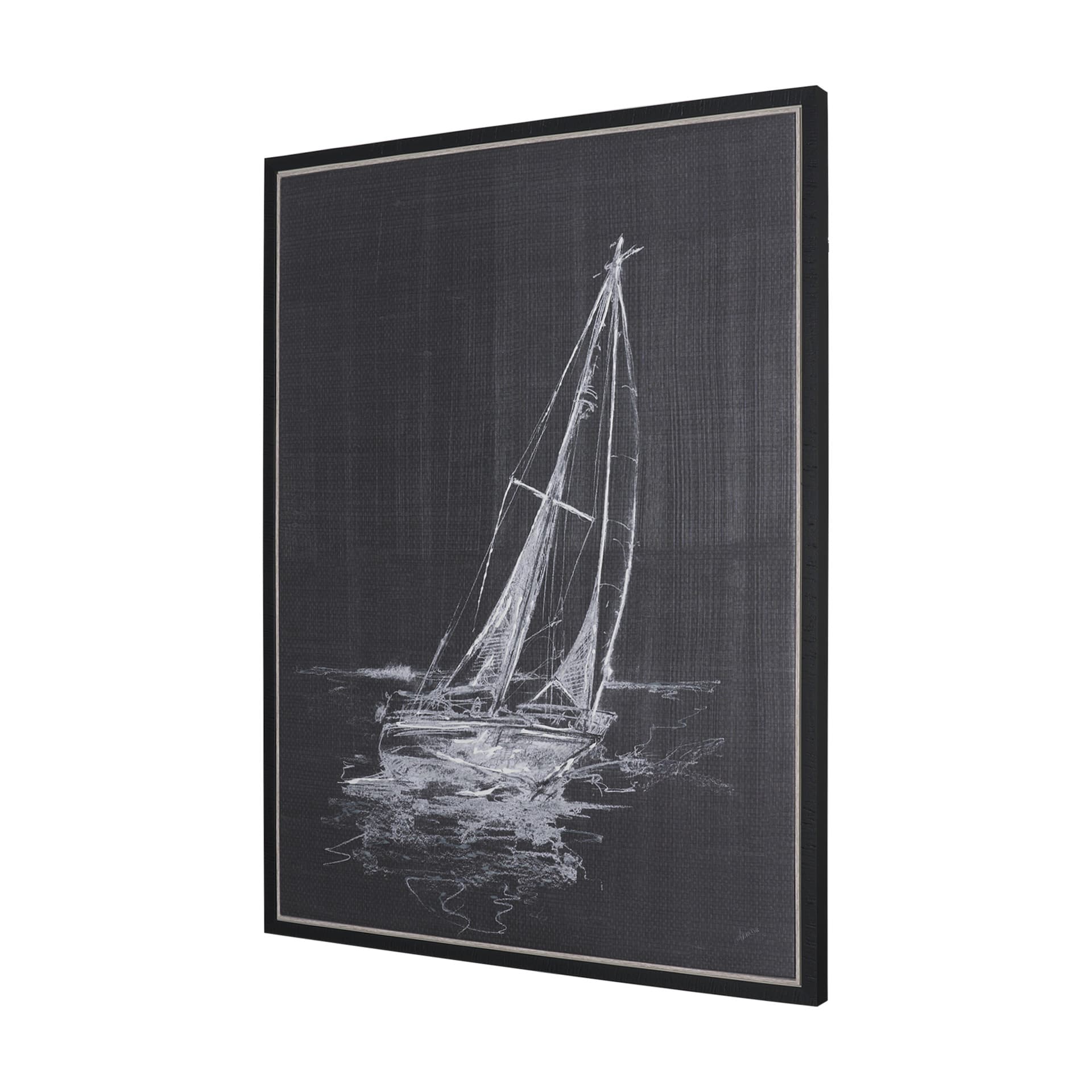Sail Away II by Mercana Studio a Hand Embellished Textured Framed Canvas — product photograph