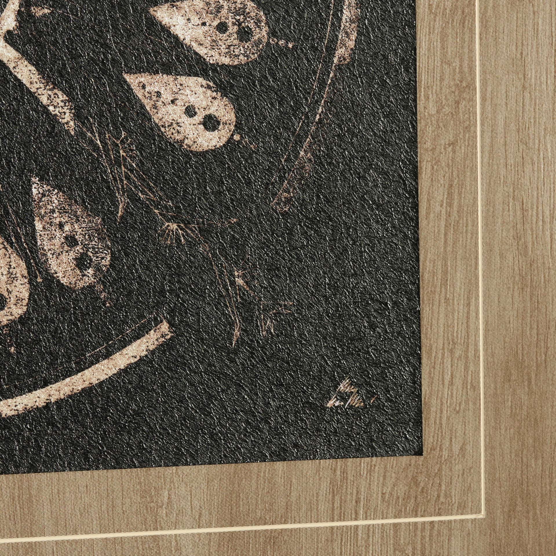 Sandpainting-Ink II by Mercana Studio Hand Embellished Textured Framed Art Print Matted under Glass — product photograph