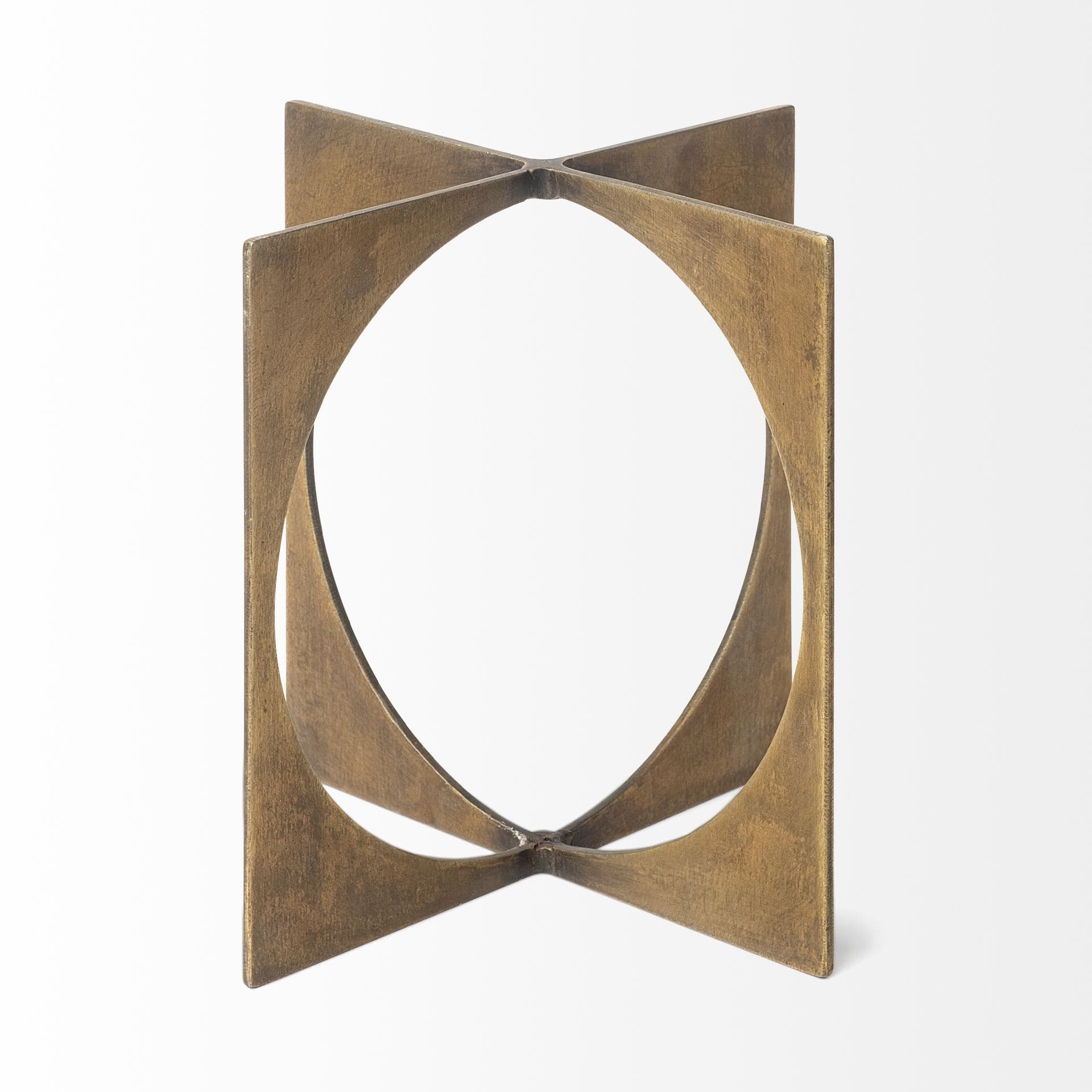 Lima I (Small) 6L x 6W Gold Geometric Decorative Object — product photograph