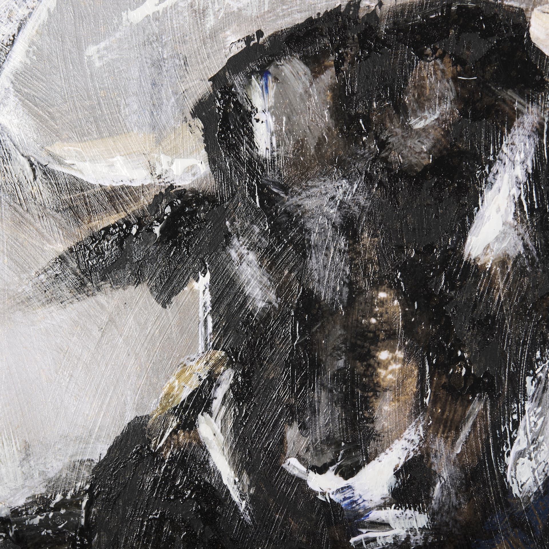 Bull by Mercana Studio a Hand Embellished Textured Framed Canvas — product photograph