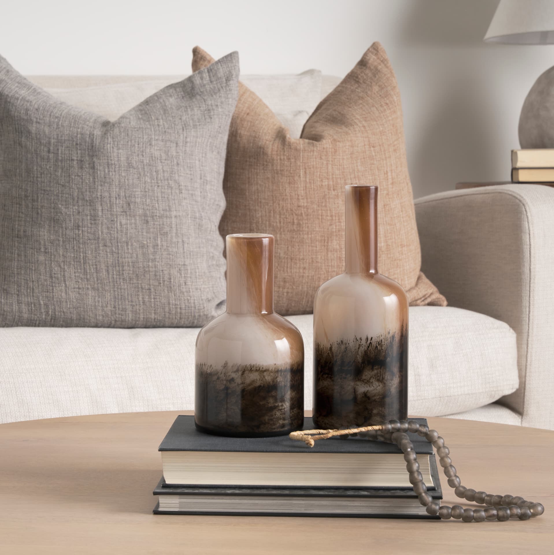 Marans Short Amber Multi-Color Glass Vase — product photograph