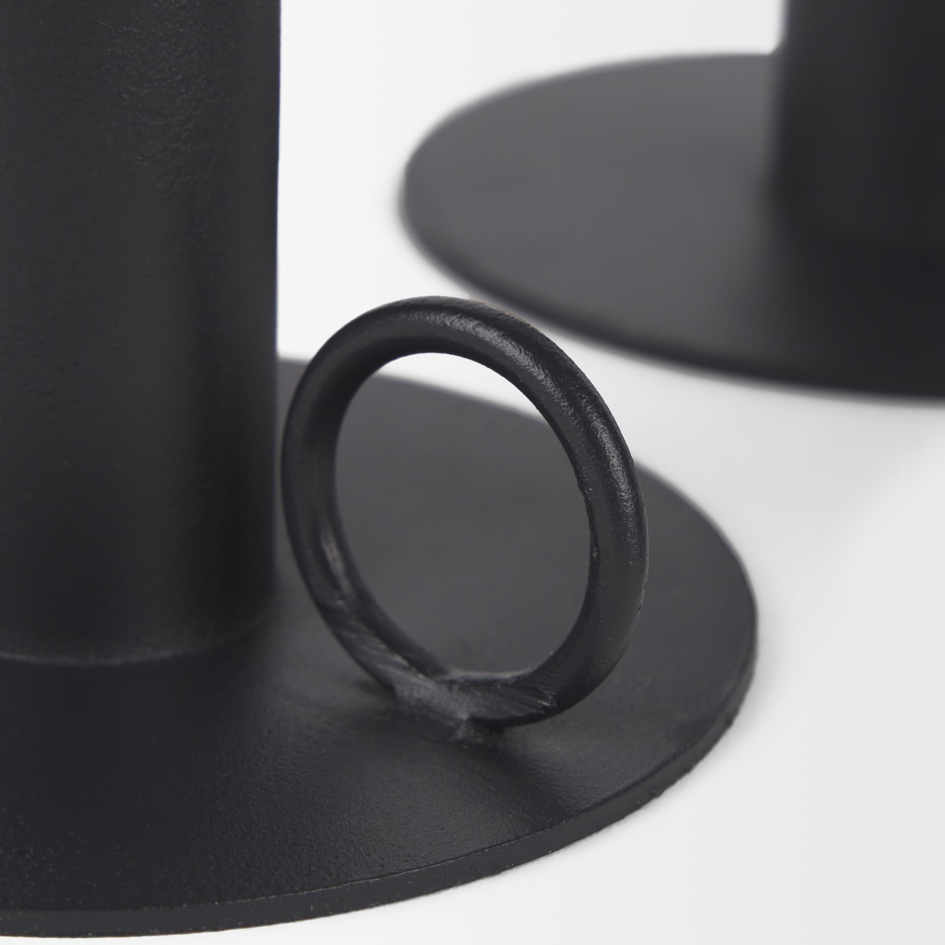 Noir Matte Black Metal Candle Holders (Set of 3) — product photograph