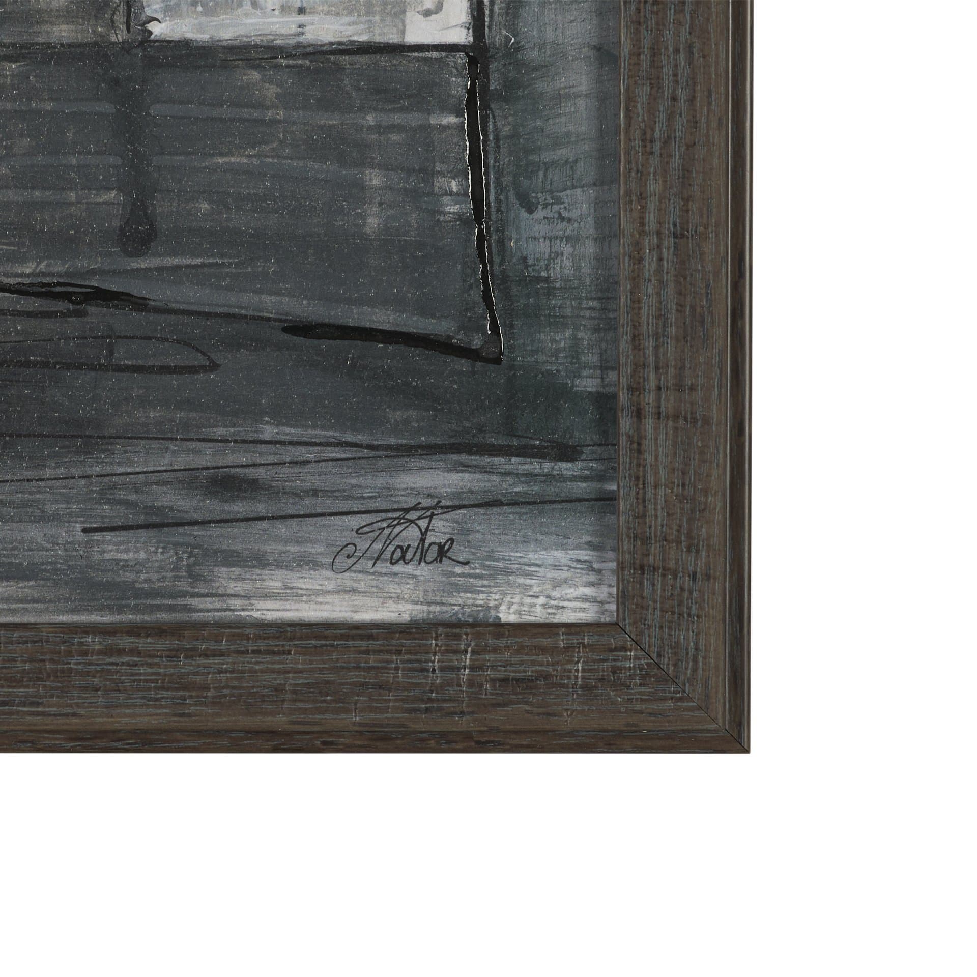 Community 3A by Mercana Studio Hand-Embellished Textured Framed Artwork Matted — product photograph