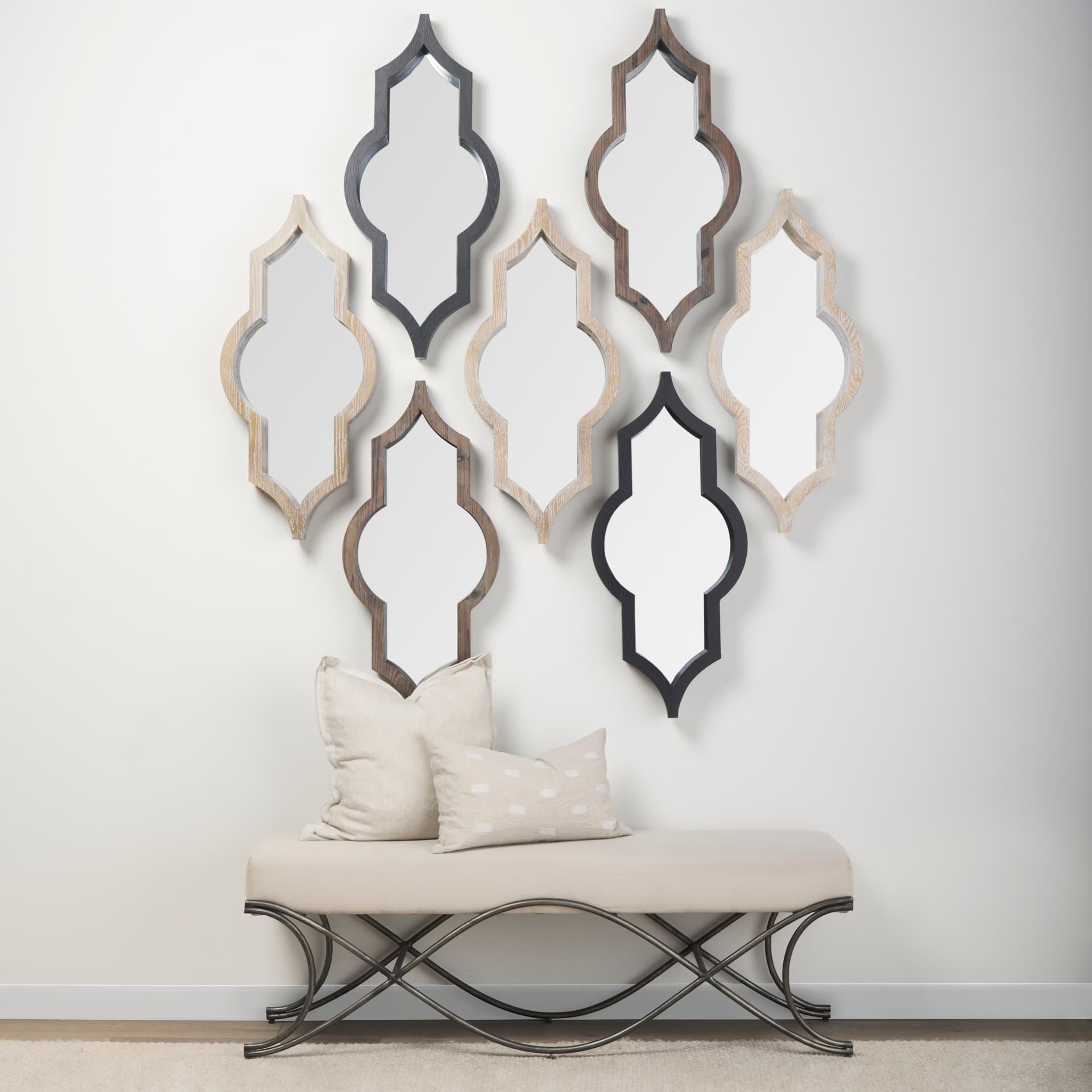 Tamanar 15.0 x 3.0 x 34.1 Black Wood Frame Wall Mirror — product photograph