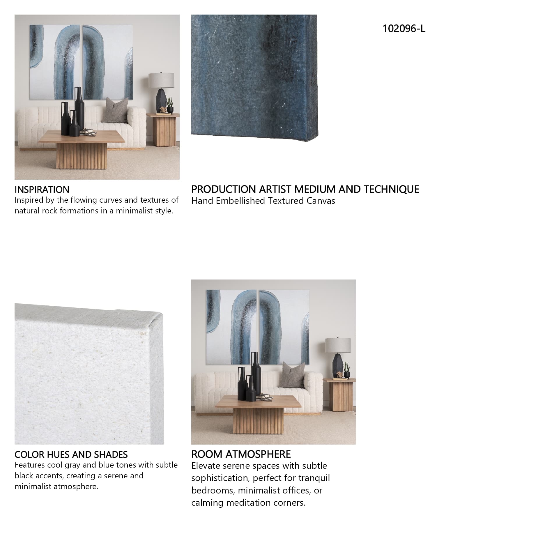 Water Arch Brown I by Mercana Studio a Hand Embellished Textured Canvas — in a styled room