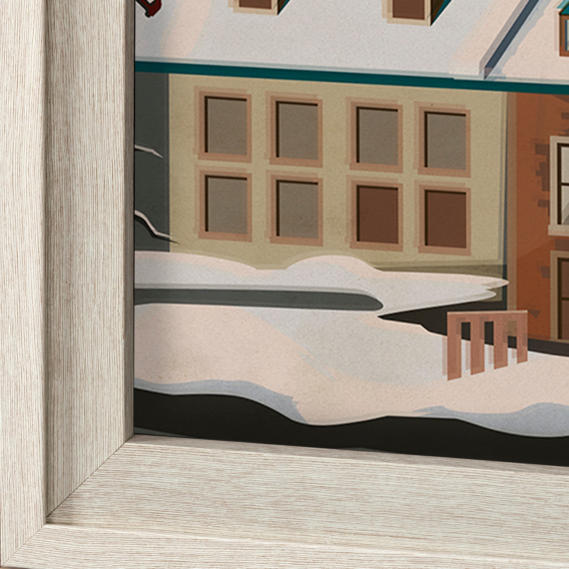 Quebec City Go Canada (XL) by Mercana Studio Hand Embellished Decograph Framed Art Print under Glass — product photograph