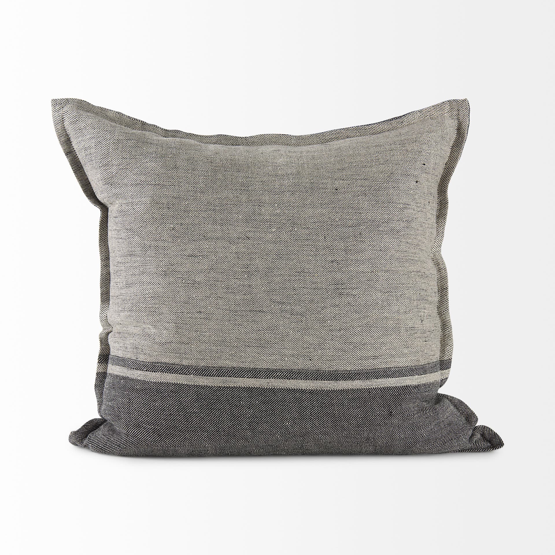 Zadie 20x20 Light Gray and Dark Gray Fabric Color Blocked Pillow Cover — product photograph