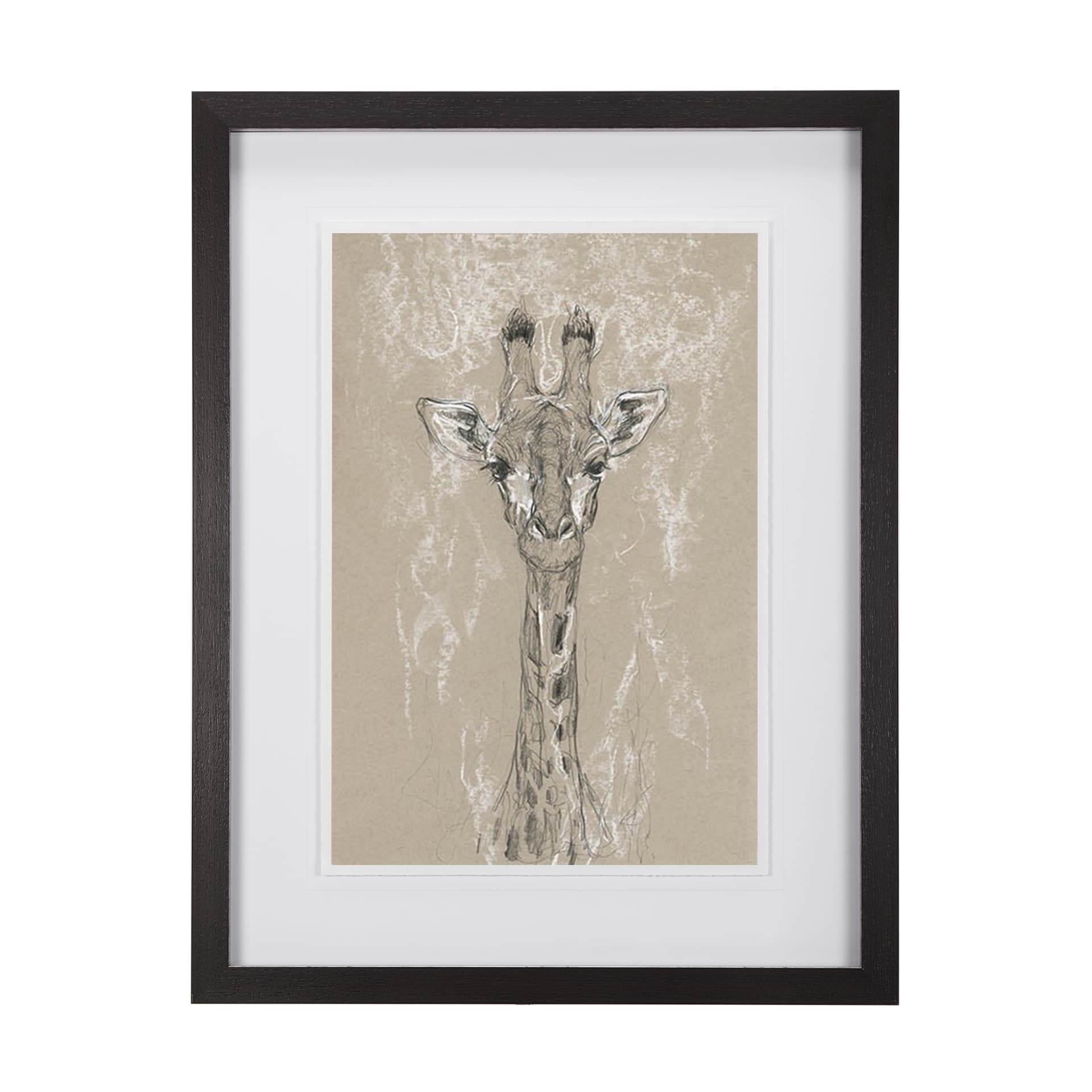 Sketch of Animal IV (Giraffe) by Mercana Studio Hand Embellished Framed Art Print Matted under Glass — product photograph