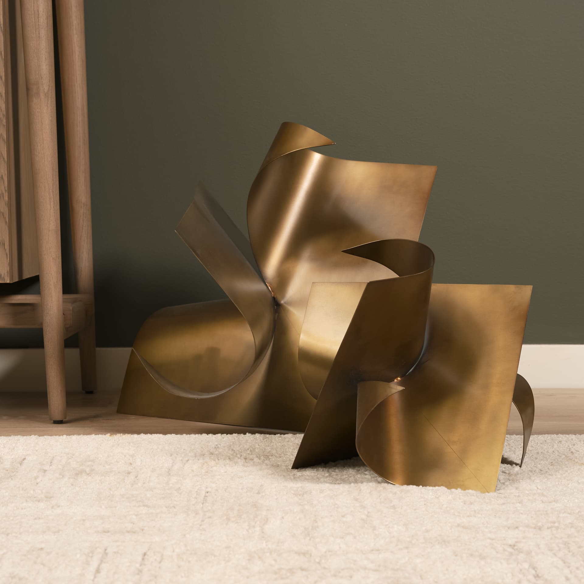 Francesca Antique Gold Metal Sculptural Decorative Object — product photograph