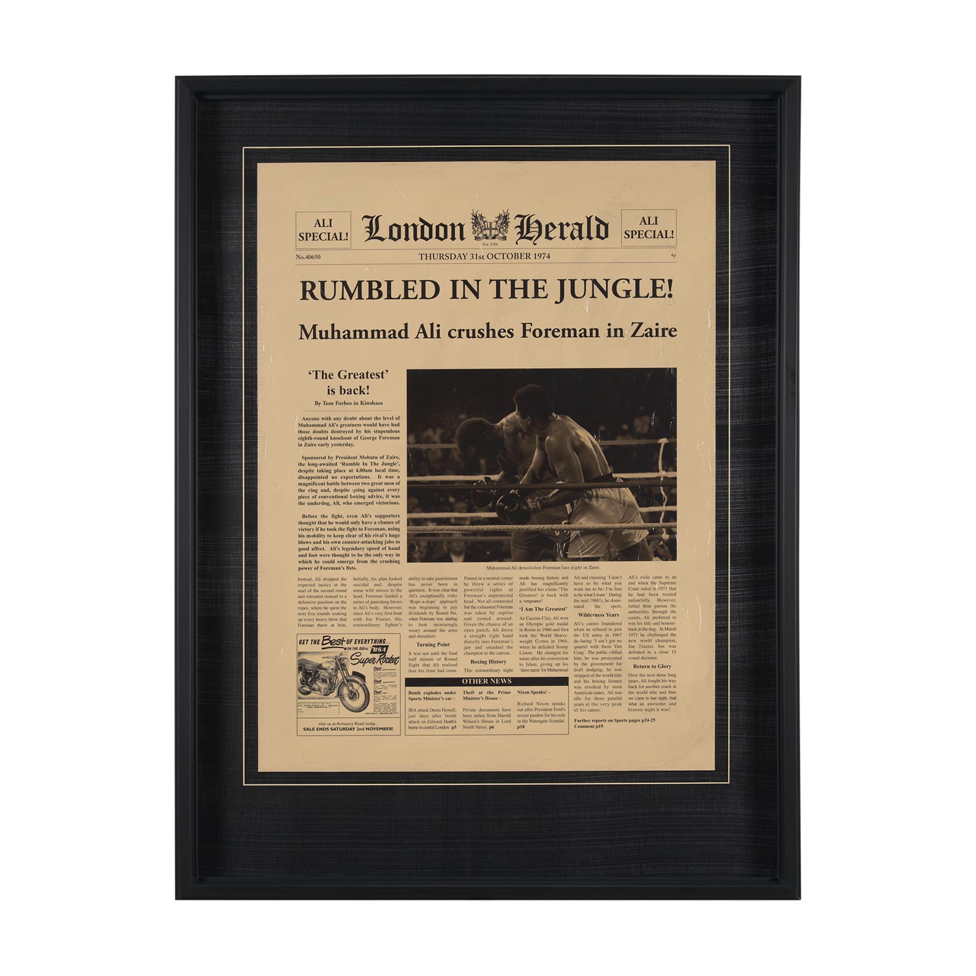 Rumbled In The Jungle! by The Vintage Collection a Hand Embellished Framed Art Print Matted under Gl — product photograph
