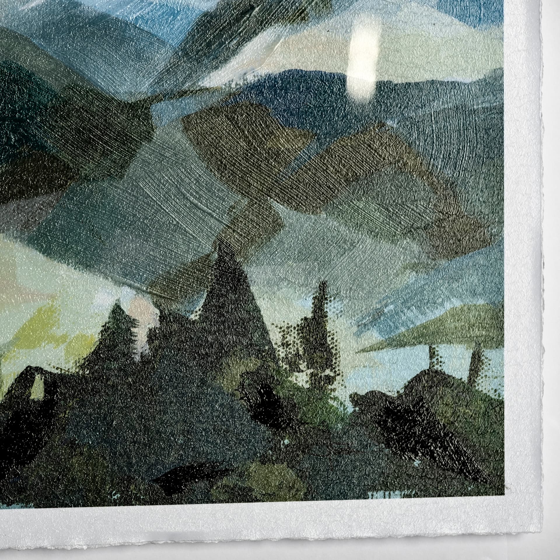 Vista I by Mercana Studio a Hand Embellished Textured Framed Art Print Matted under Glass — product photograph