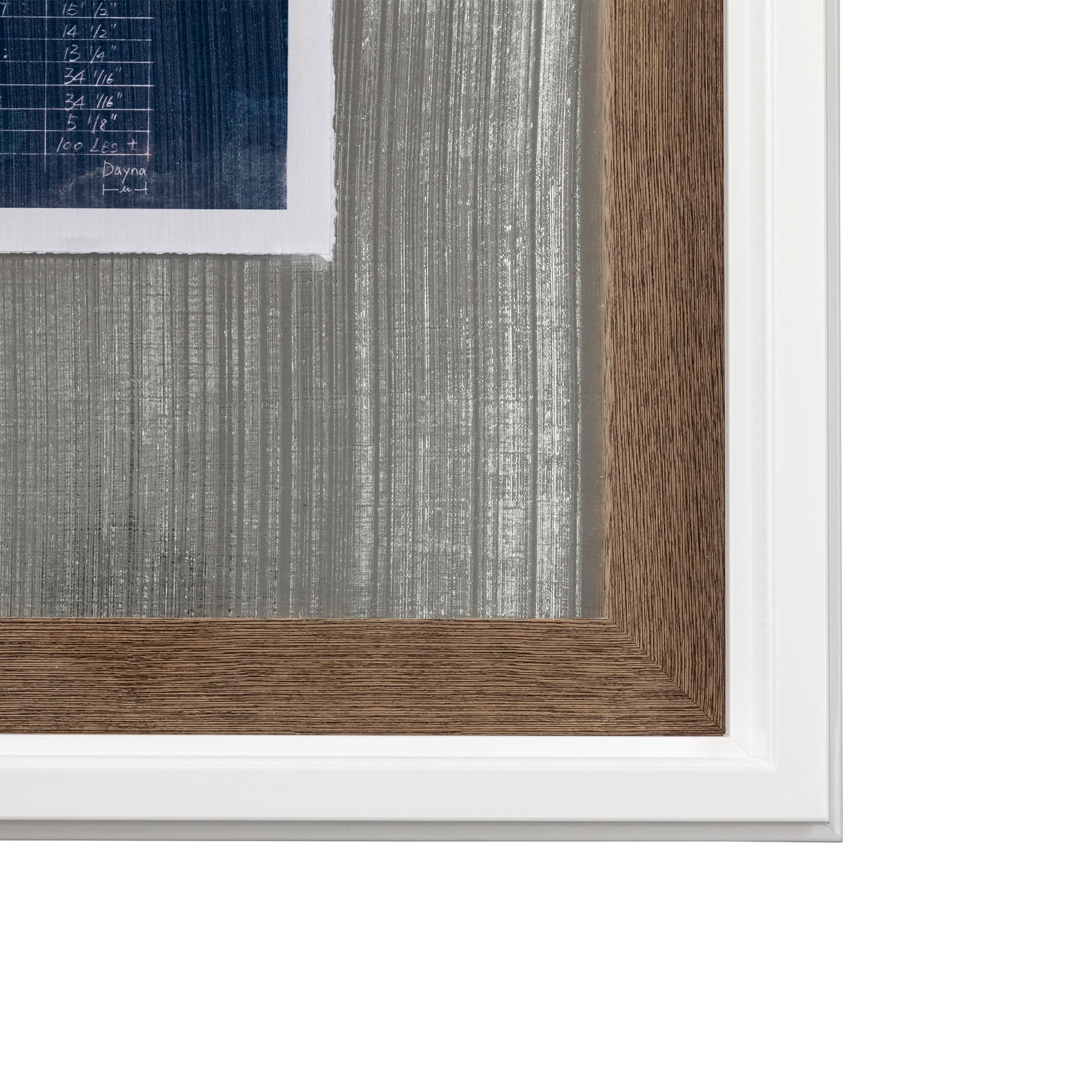 Kayak Blueprint by Dayna a Hand Embellished Textured Framed Art Print Matted under Glass — product photograph