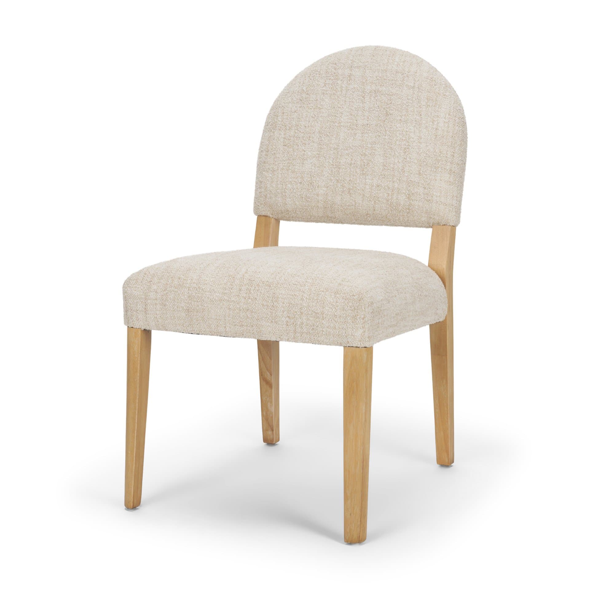 Martie Rounded Back Dining Side Chair | Oatmeal Fabric w/ Wood — product photograph