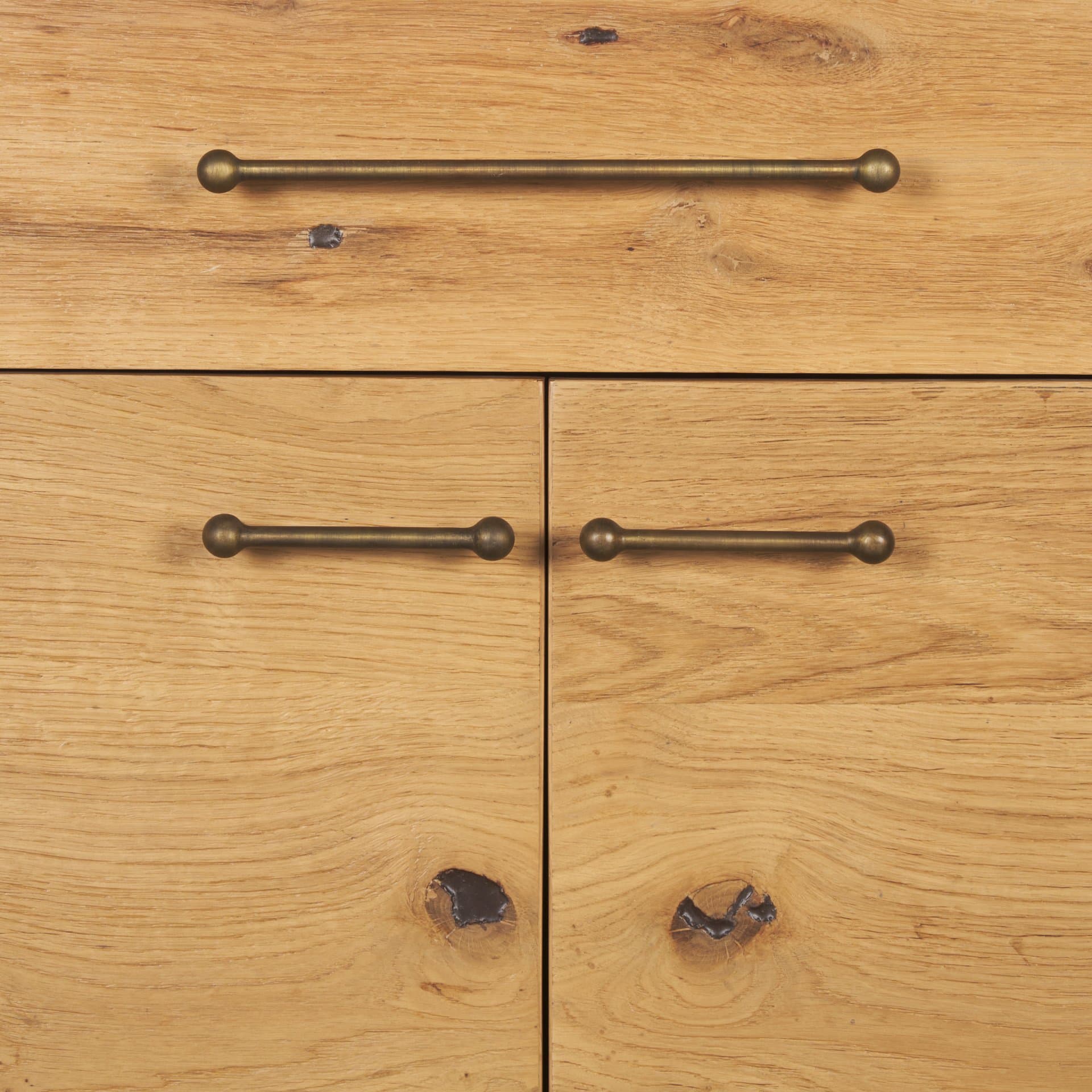 Belford 2-Door Open Light Brown Oak Wood Shelving Unit — product photograph