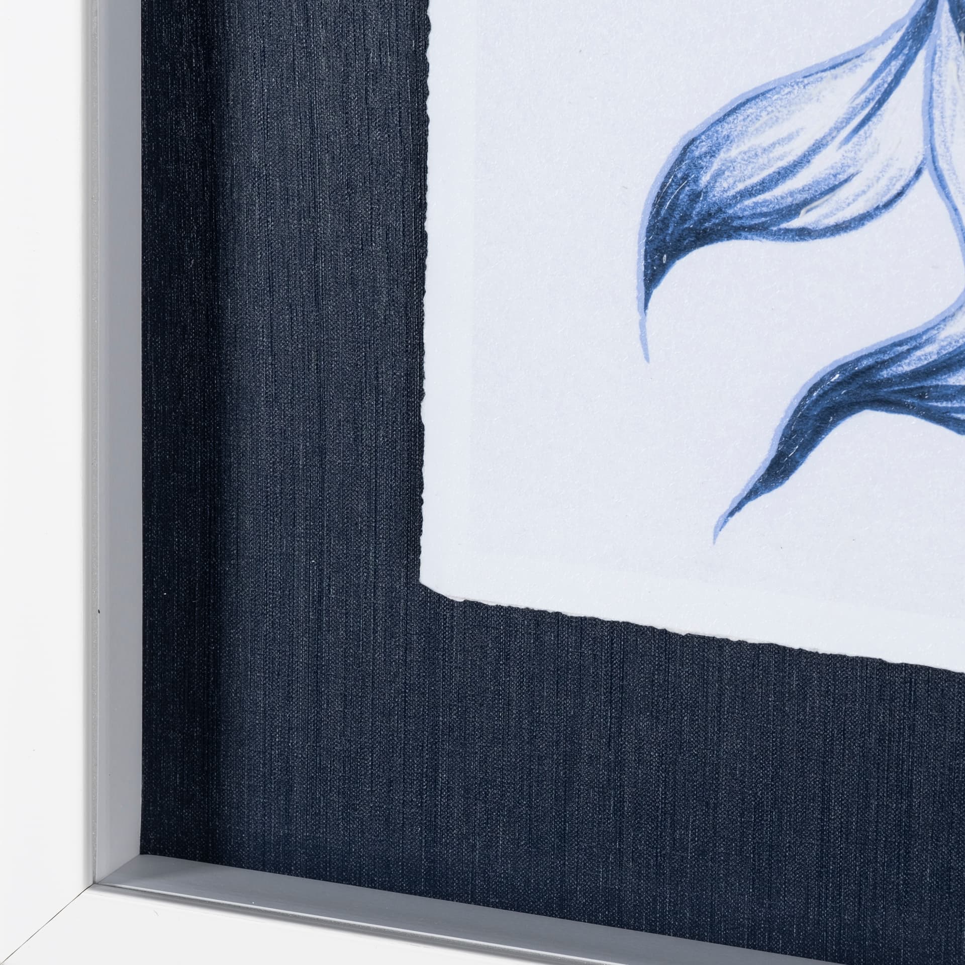 Koi Fish Blue I by Mercana Studio a Hand Embellished Textured Framed Art Print Matted under Glass — product photograph