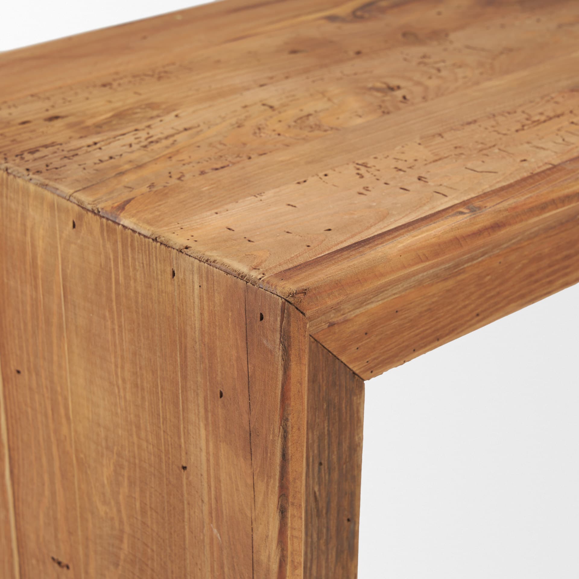 Tahira Rectangular Recycled Wooden Bench — product photograph