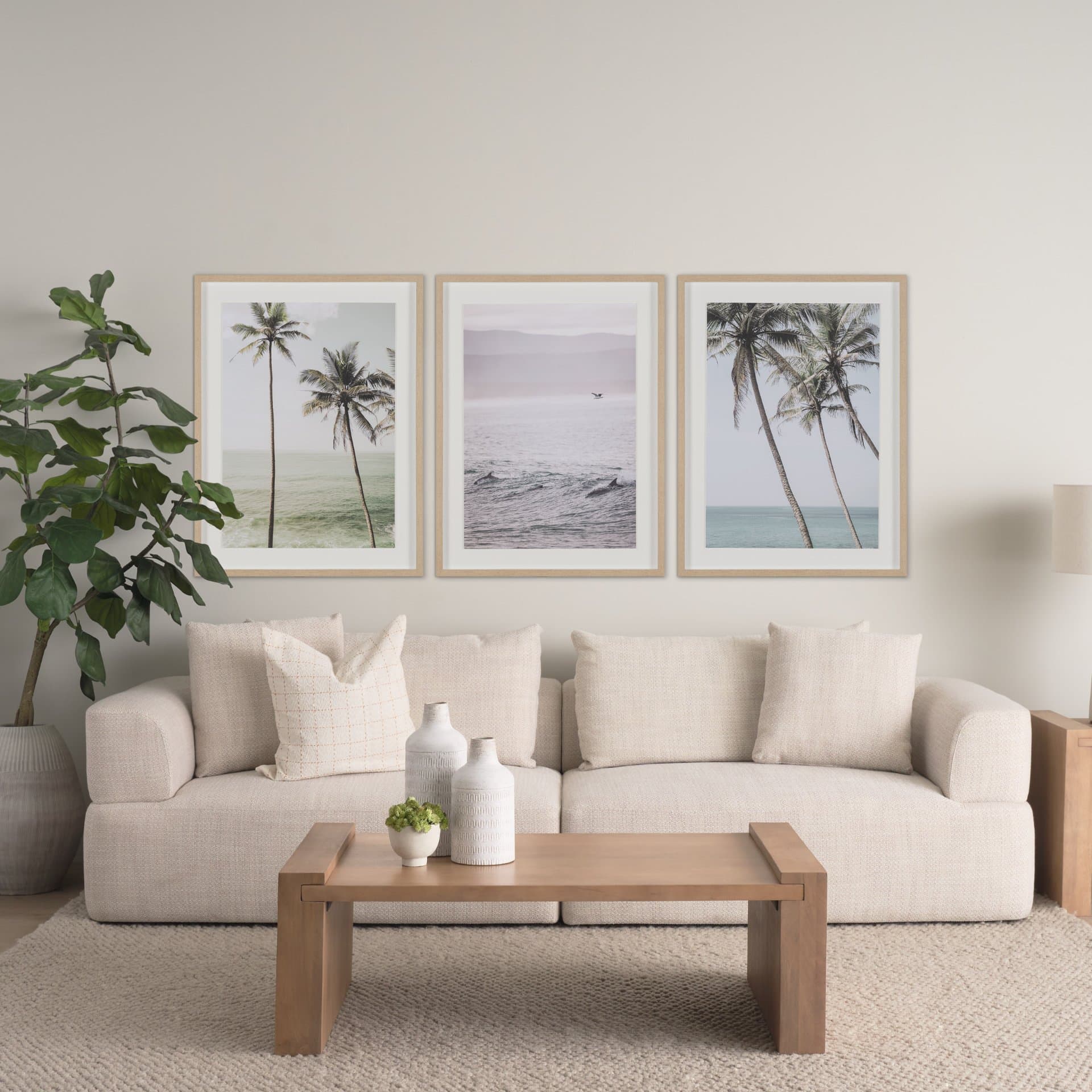 Oceanside Palms by Shot By Clint Framed Photo Print Matted under Glass — product photograph