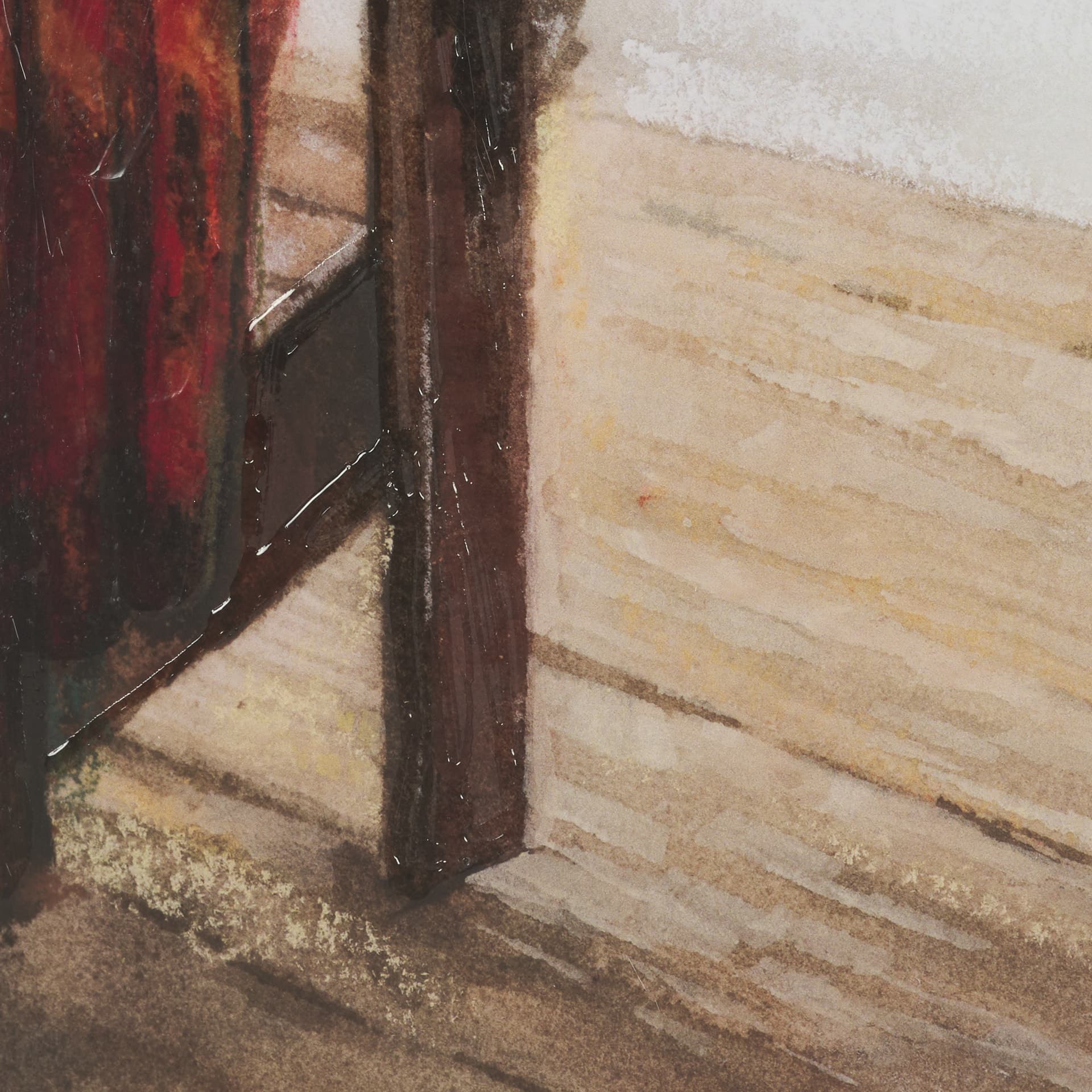 At The Cabin II by Mercana Studio Hand Embelished Framed Artwork Matted under Glass — product photograph