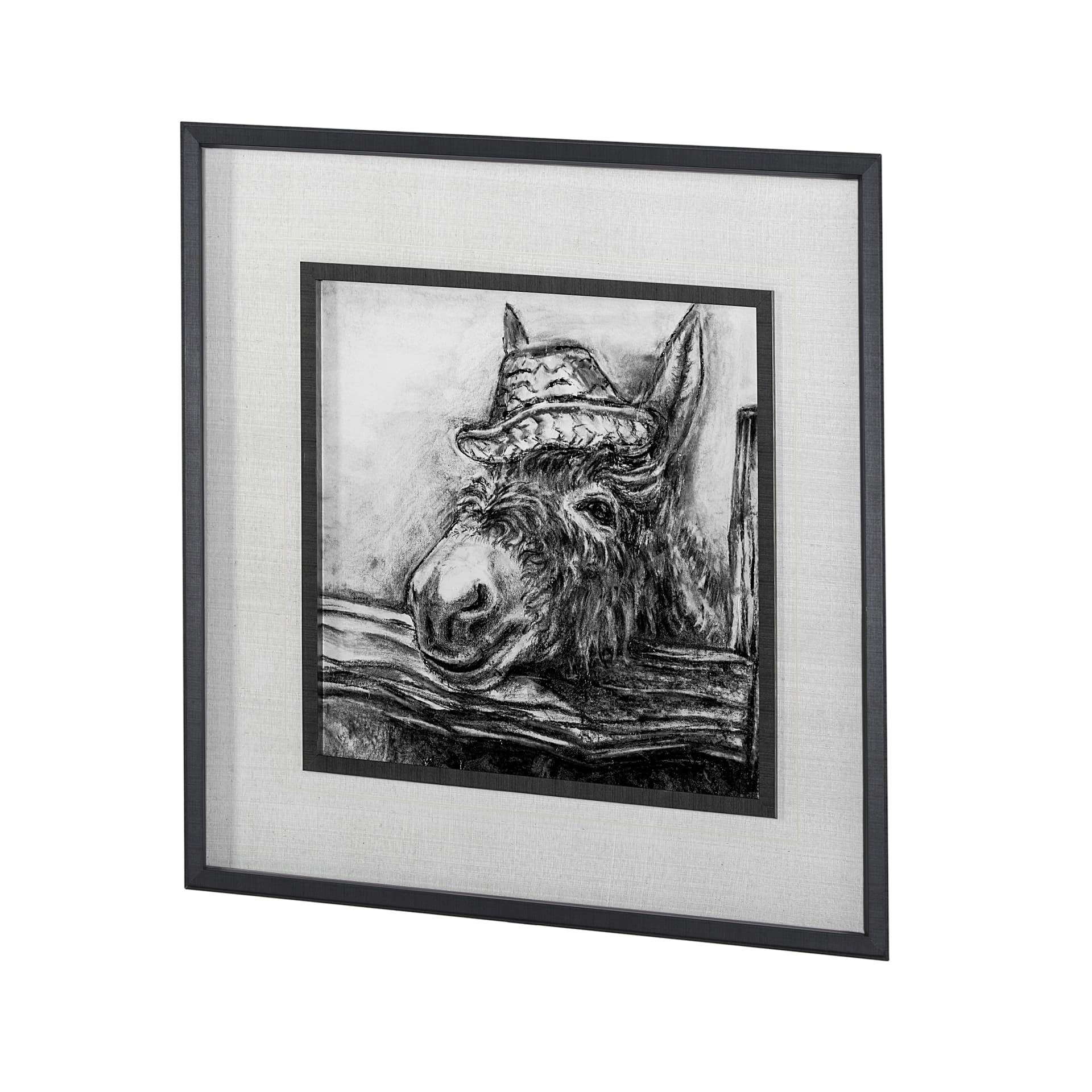 Donkey I by Mercana Studio a Hand Embellished Textured Framed Art Print Matted under Glass — product photograph