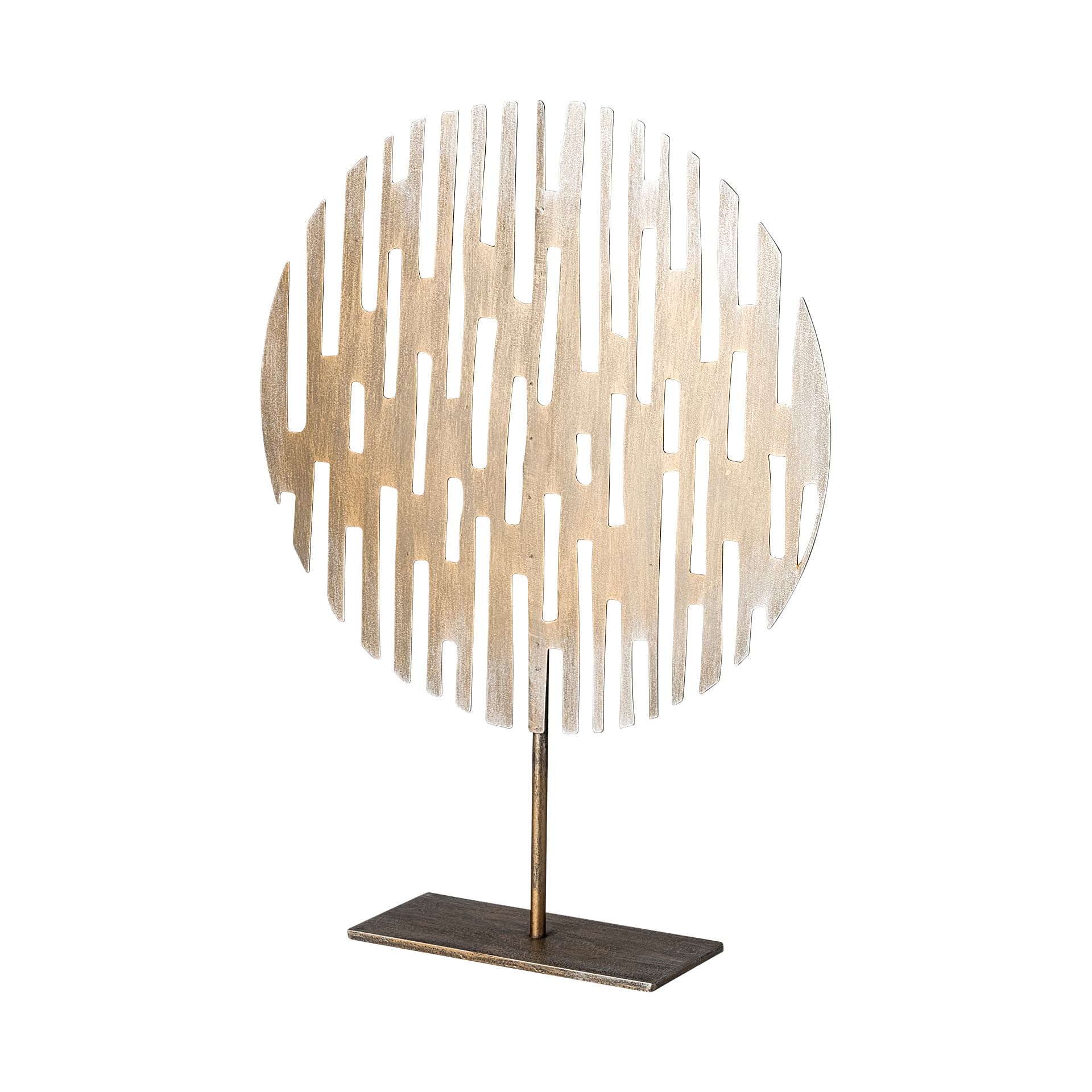 Ezra (Large) 13L x 3W Gold Metal Circular Decorative Object — product photograph