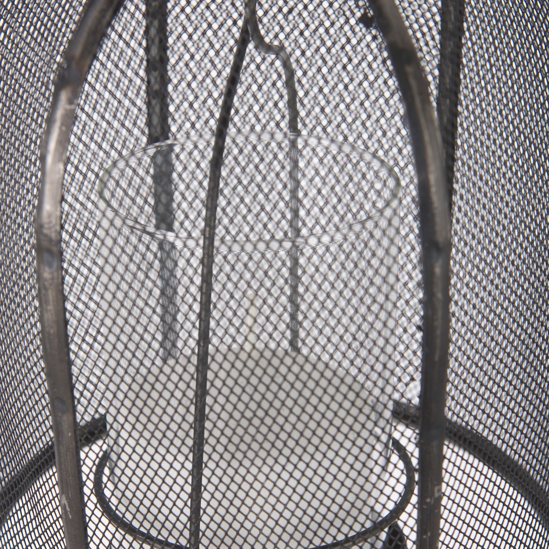 Jutland Set of Three Black Metal Bird Cage Candle Holder Lanterns — product photograph