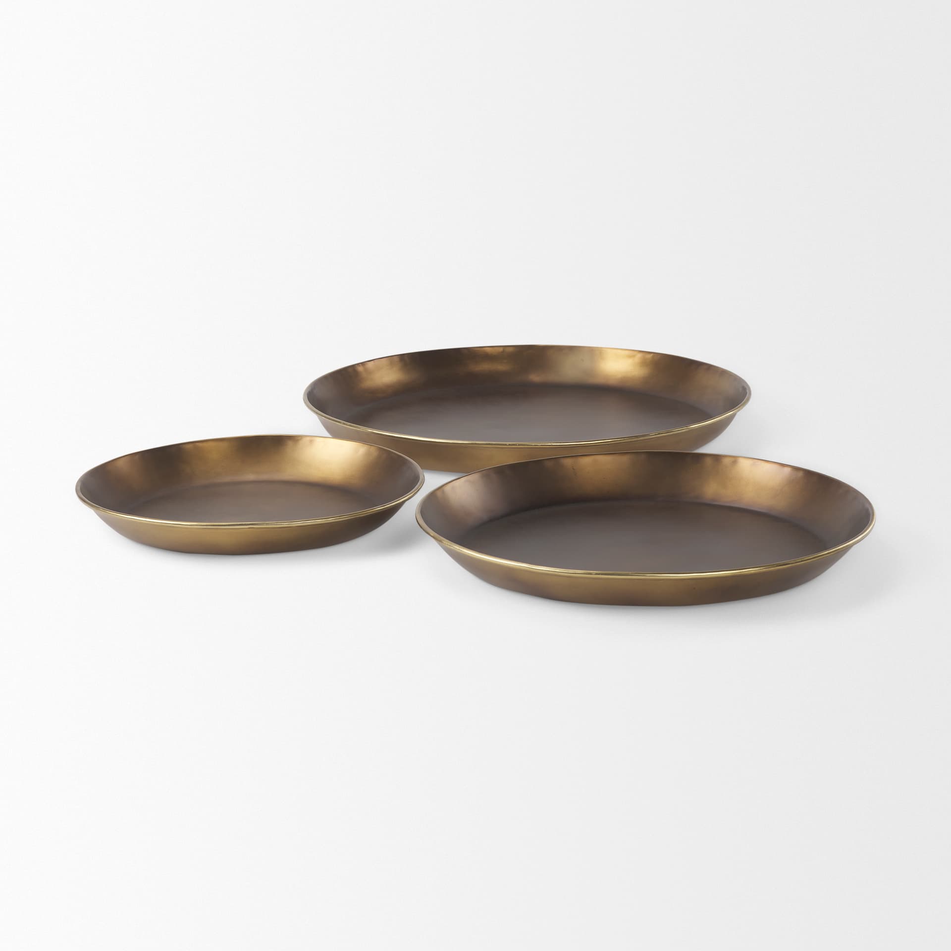 Eagan 24.0L x 24.0W x 2.0H Brass Aluminium Tray Large — product photograph