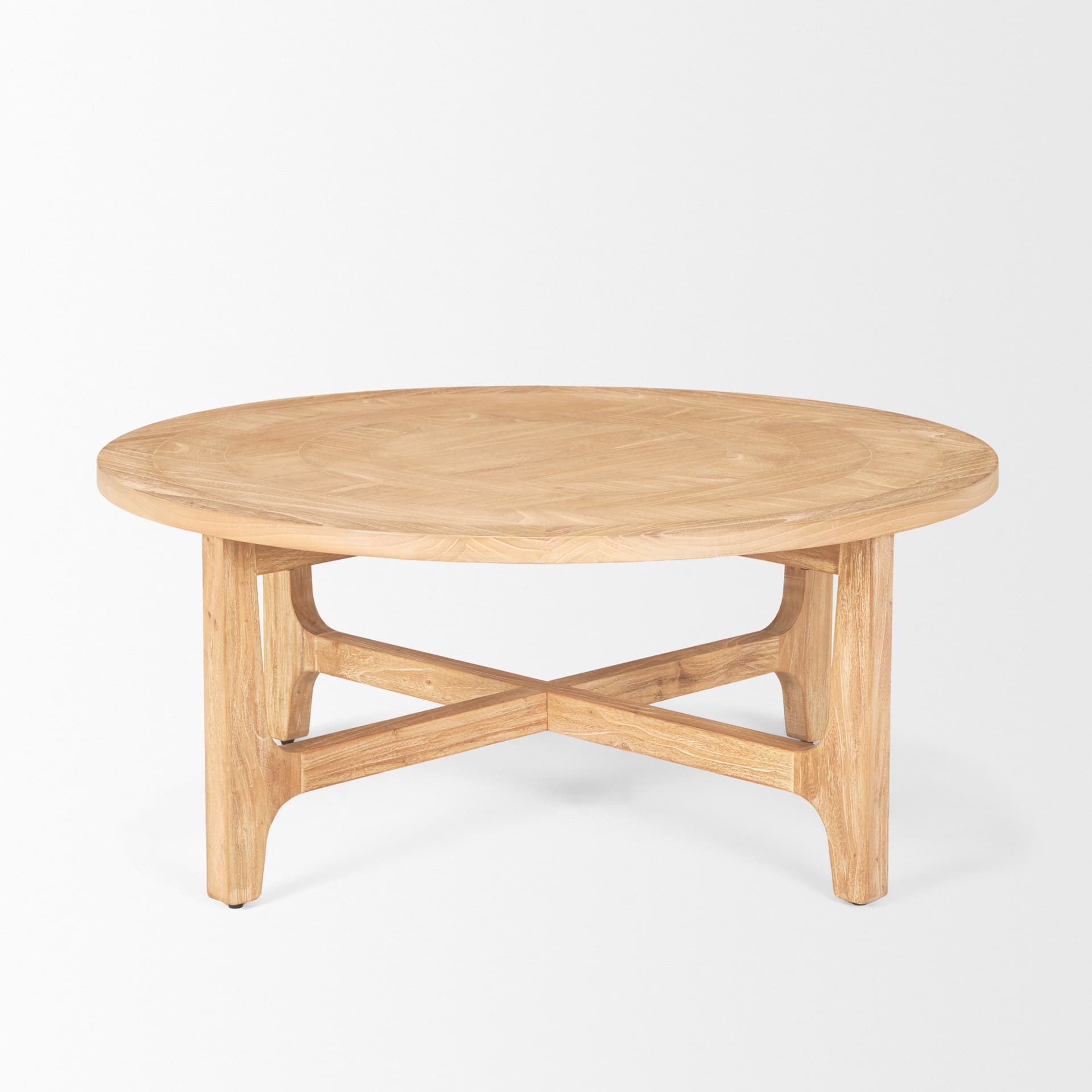 Taylin Light Brown Wood Round Coffee Table — product photograph