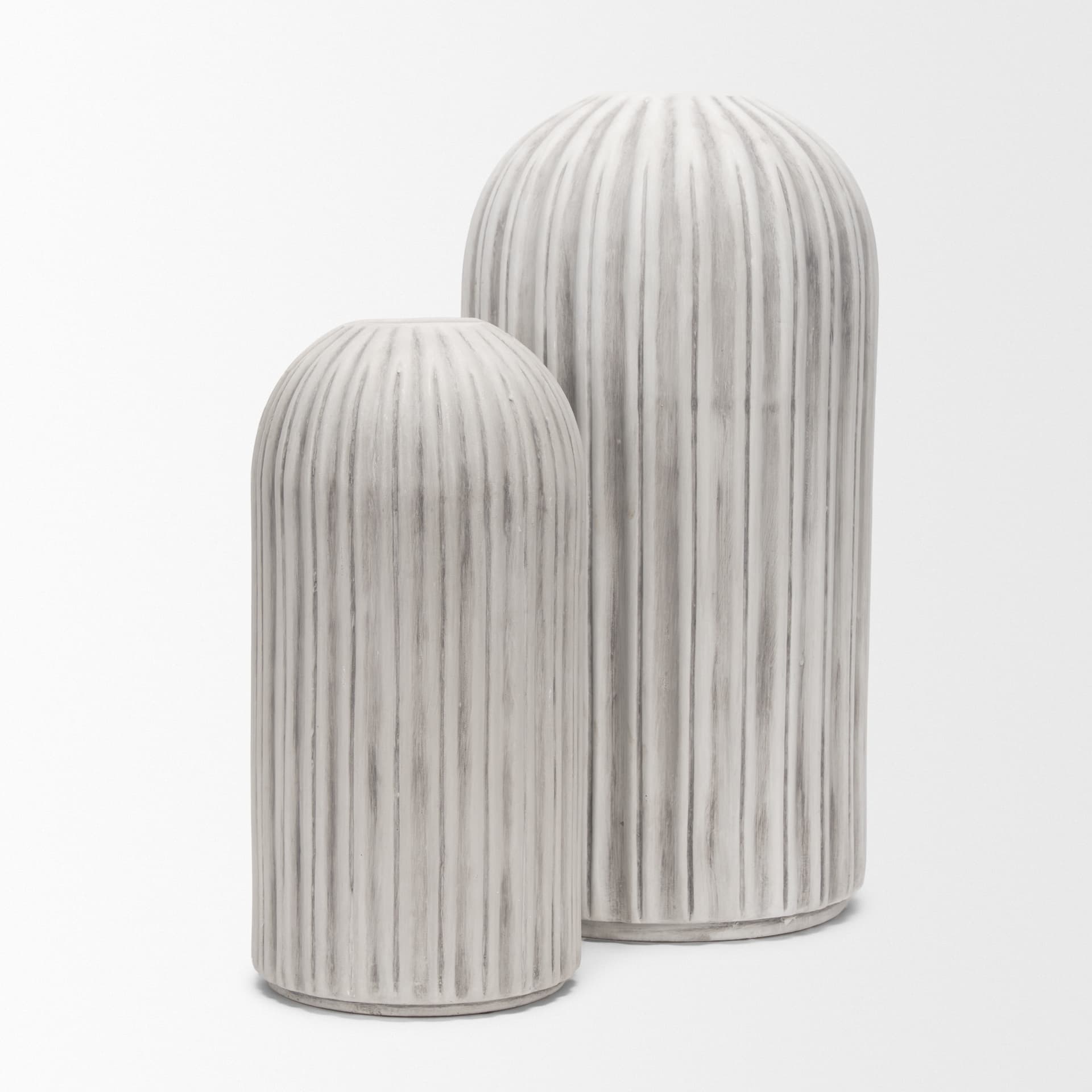Ummi Small Off White w/ Gray Antiquing Ceramic Vase — product photograph