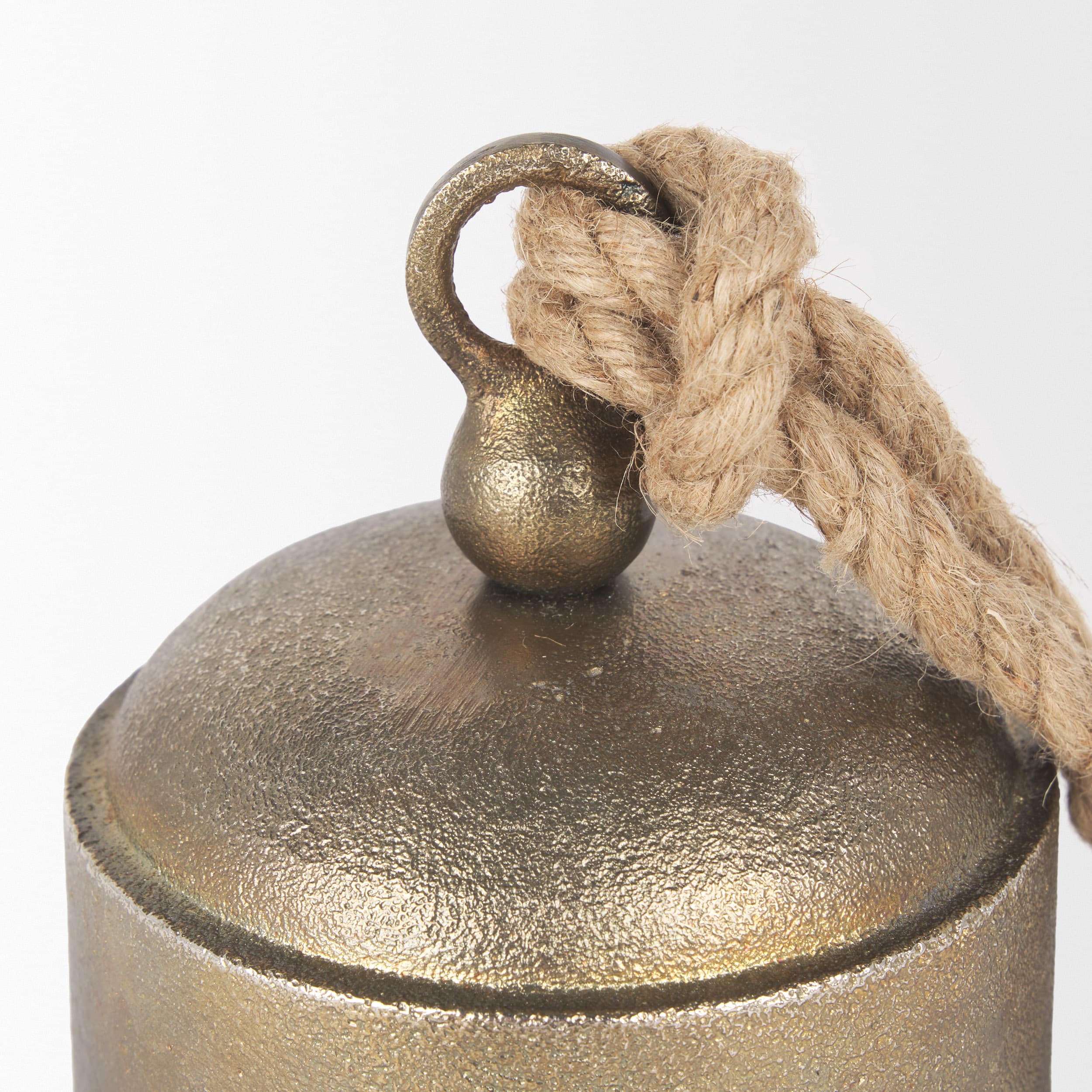 Quincy Medium Gold Metal Decorative Bell Object — product photograph