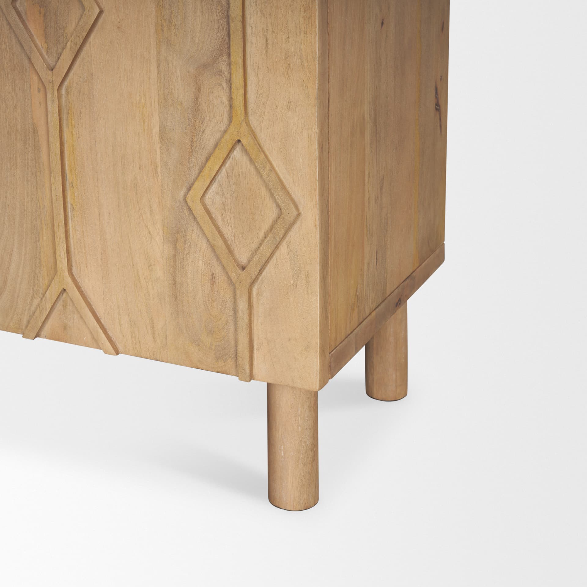 Heera Light Brown Diamond Motif w/ Shelf Accent Cabinet — product photograph