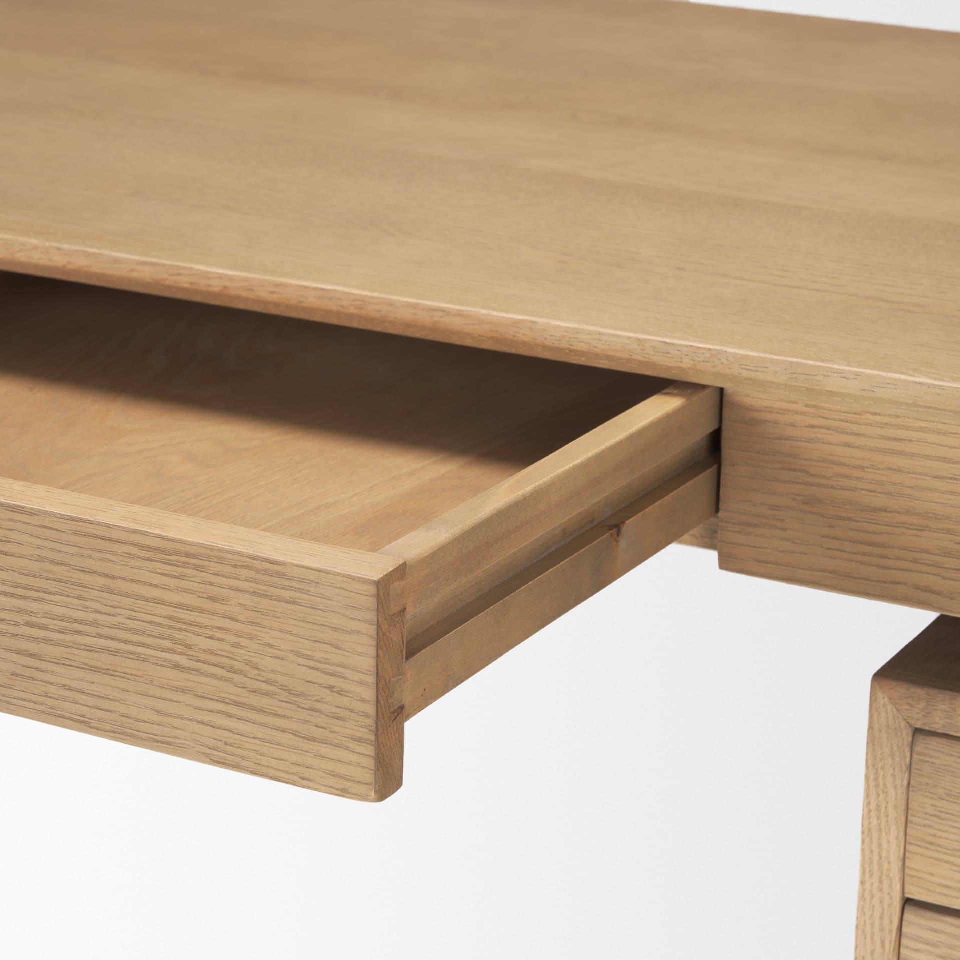 Tino Light Brown Oak Wood w/ 4 Drawers Desk — product photograph