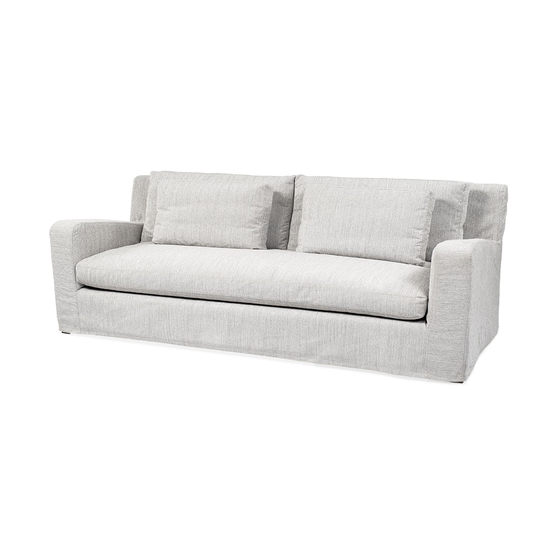 Denly II 92.5W Frost Gray Slipcover Three Seater Sofa — product photograph
