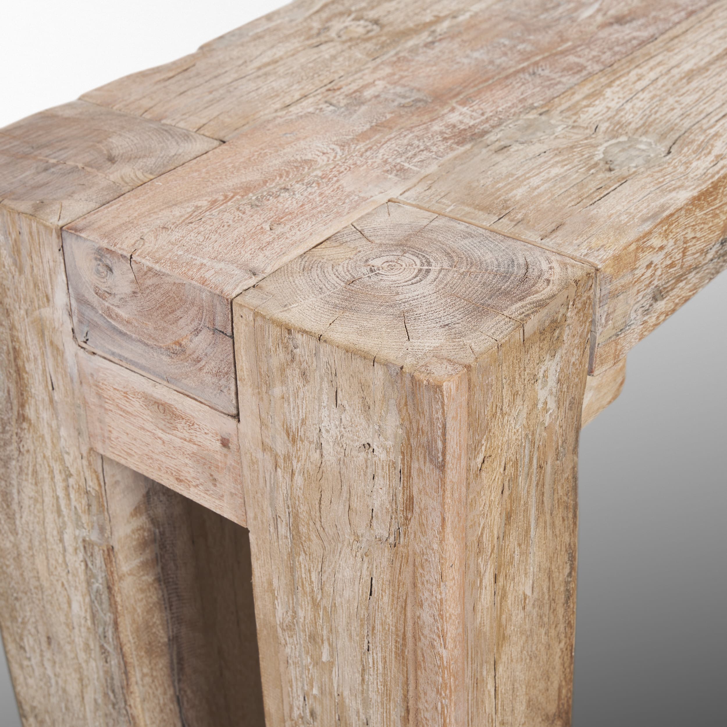 McArthur Whitewash Reclaimed Wood Console Table — product photograph